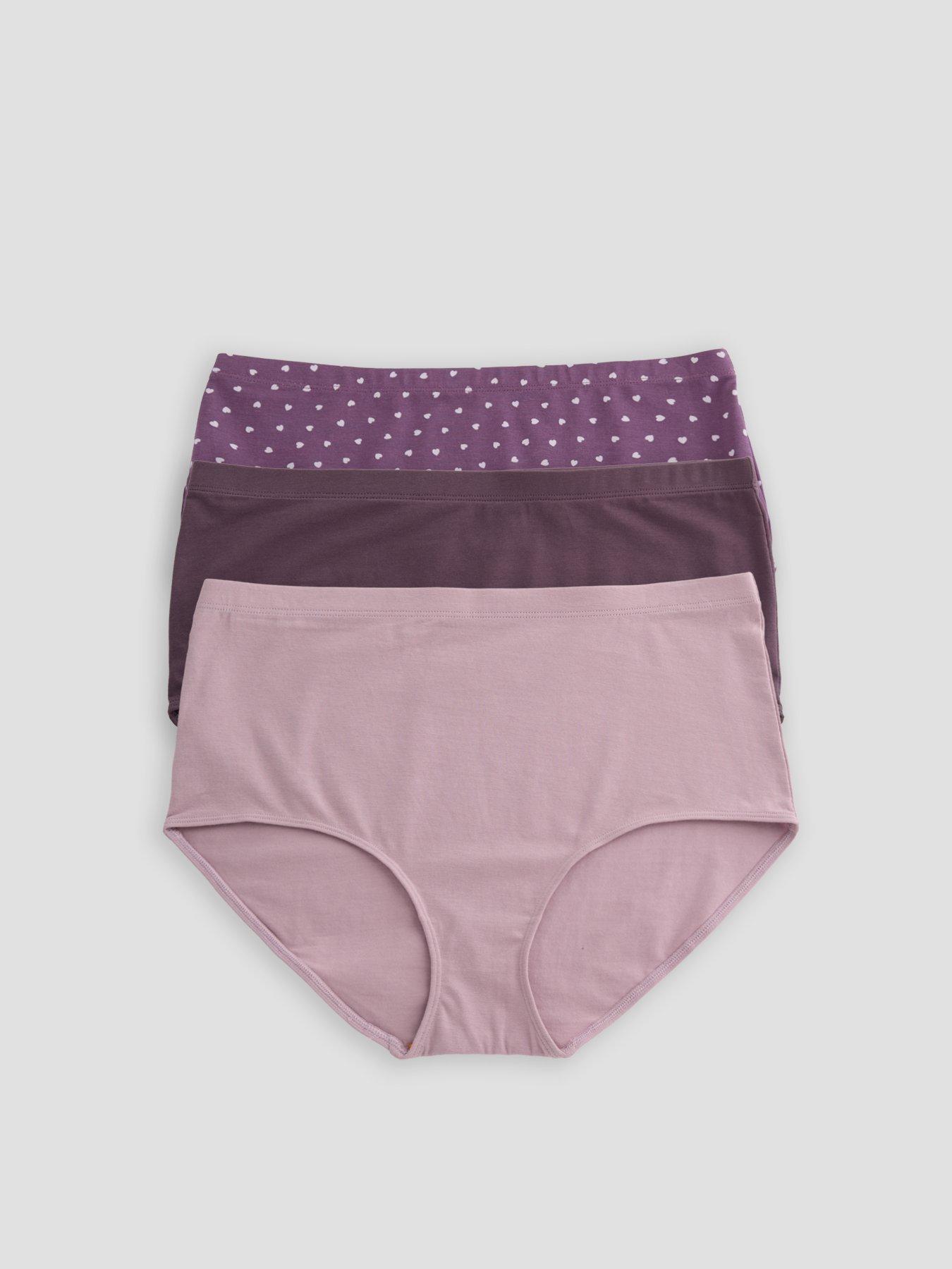 The Very Collection 3 Pack Cotton High Waist Briefs - Purple