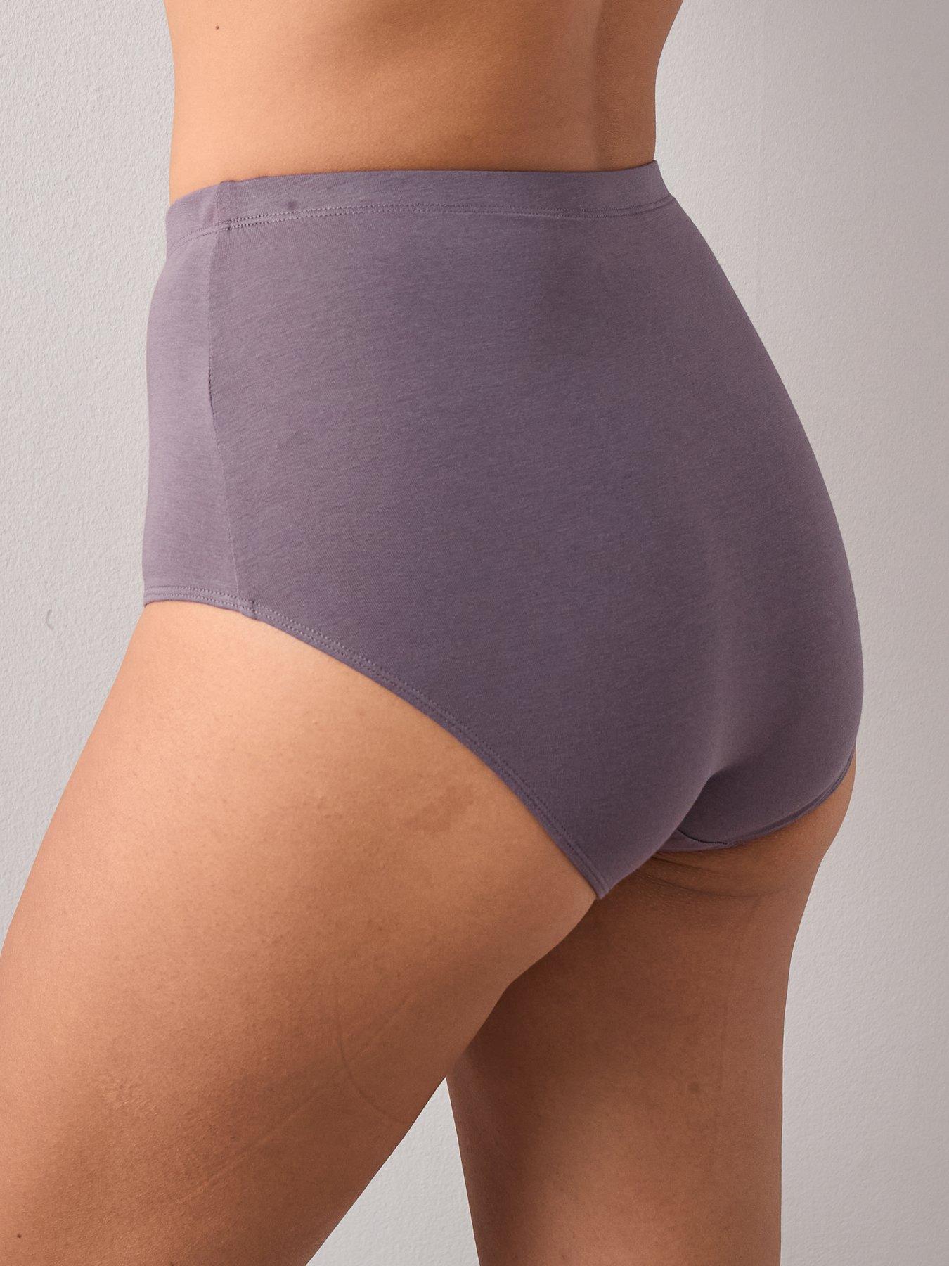 Image 3 of 6 of The Very Collection 3 Pack Cotton High Waist Briefs - Purple