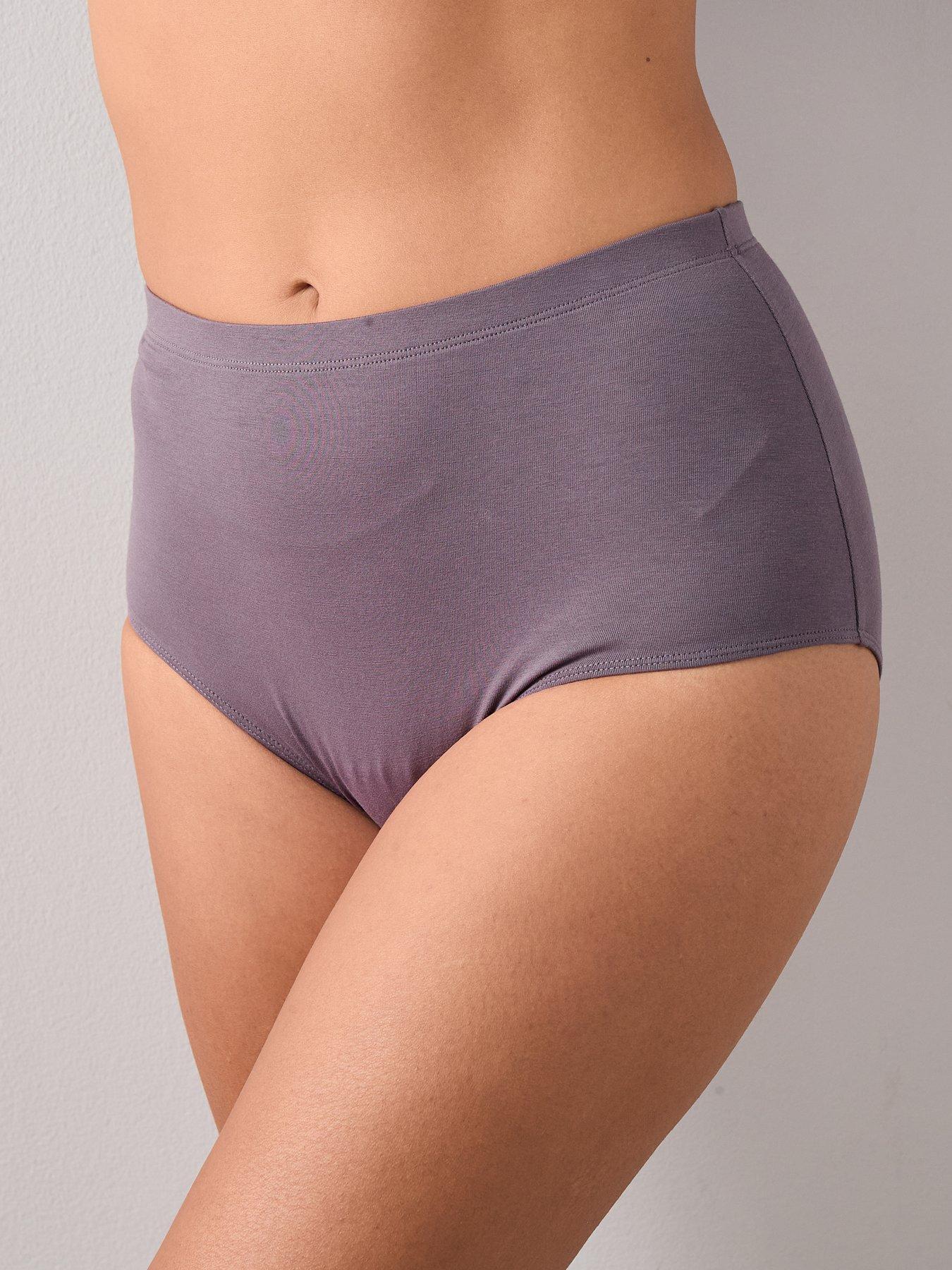 Image 6 of 6 of The Very Collection 3 Pack Cotton High Waist Briefs - Purple