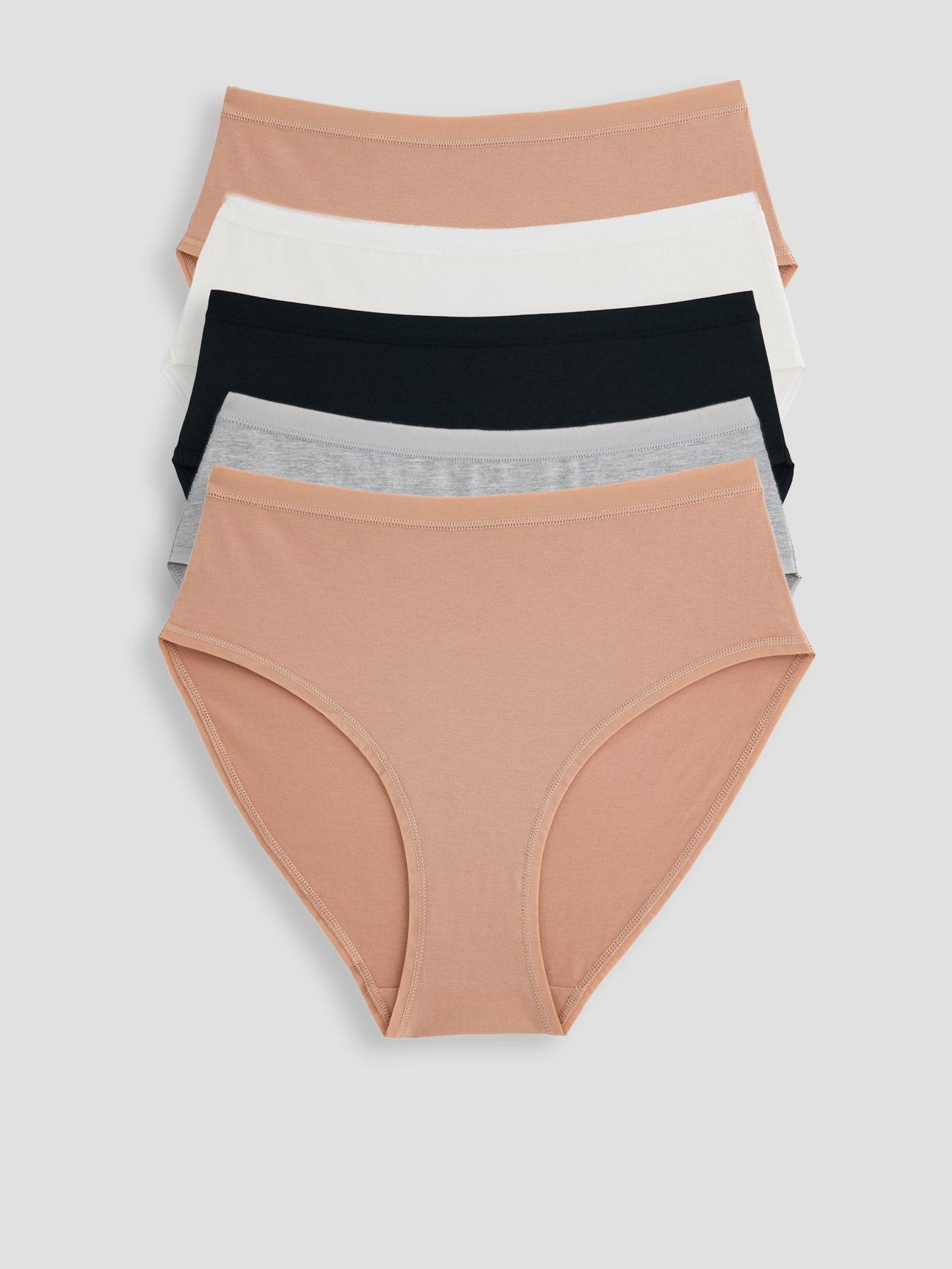 The Very Collection 5 Pack Cotton Hipster Briefs Neutrals - Multi
