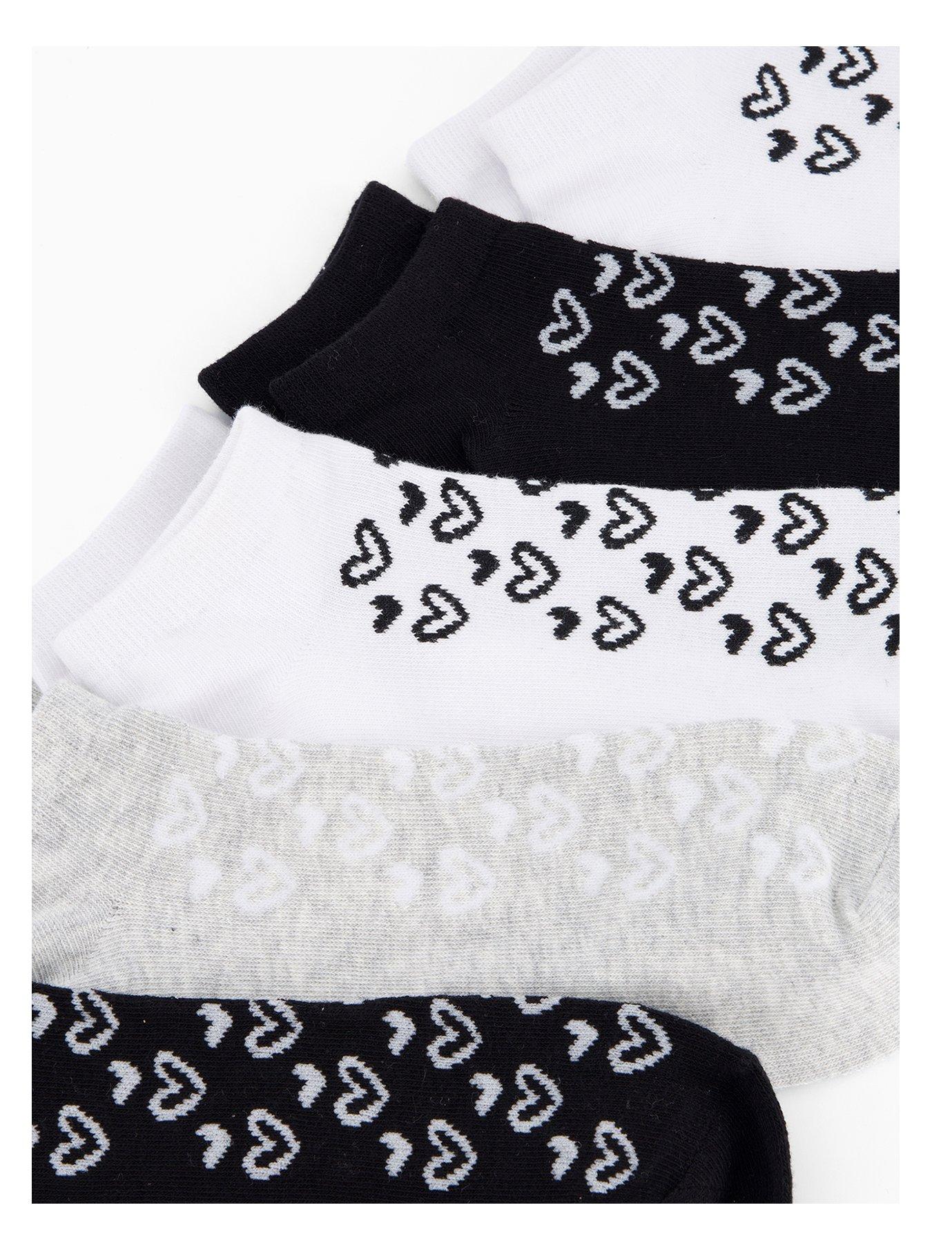 Image 3 of 3 of The Very Collection 5 Pack Trainer Socks Mono Hearts - Multi