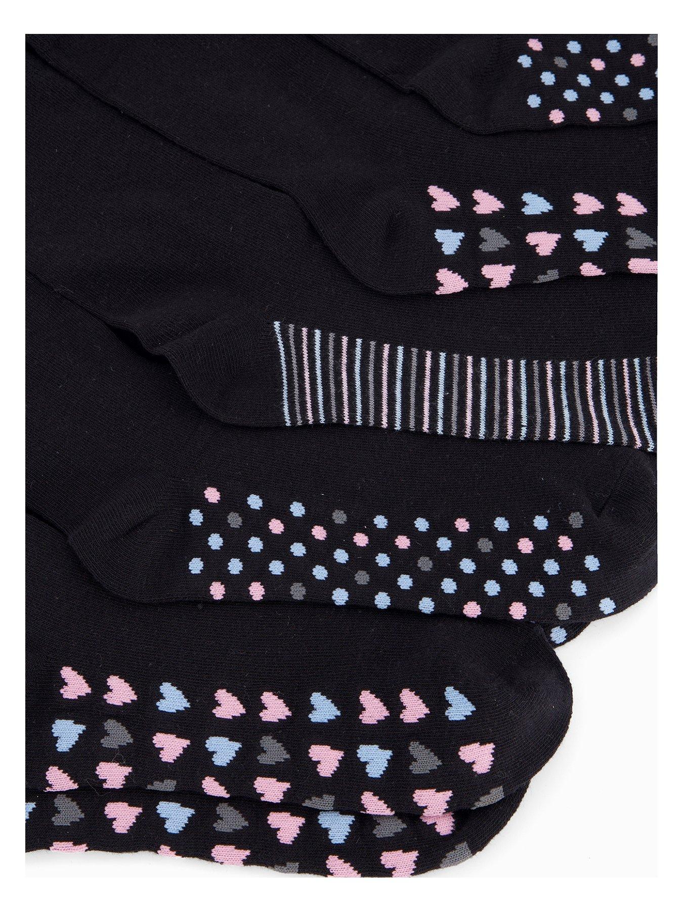  image of the-very-collection-5-pack-ankle-socks-polka-dot-black