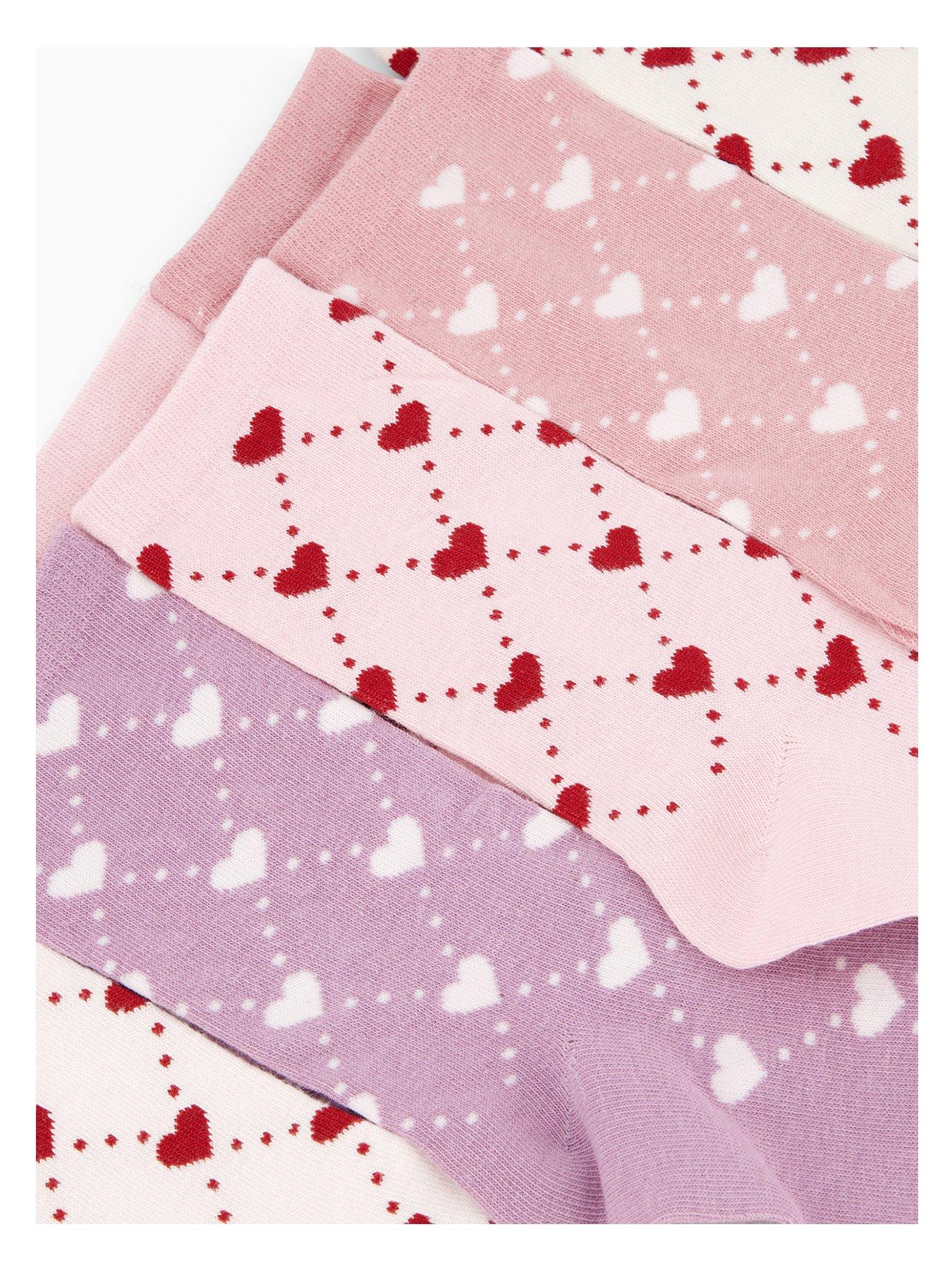 Image 3 of 3 of The Very Collection 5 Pack Ankle Socks Hearts - Multi