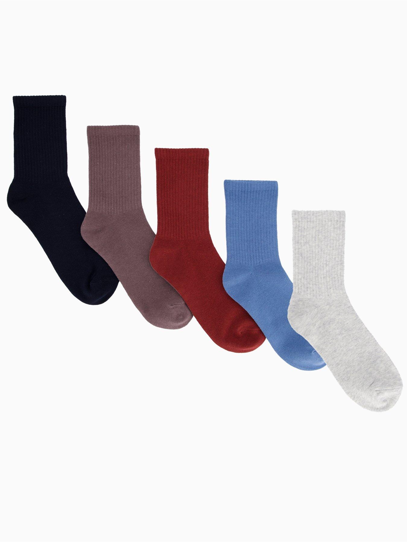 Image 1 of 3 of The Very Collection 5 Pack Ribbed Ankle Socks - Multi