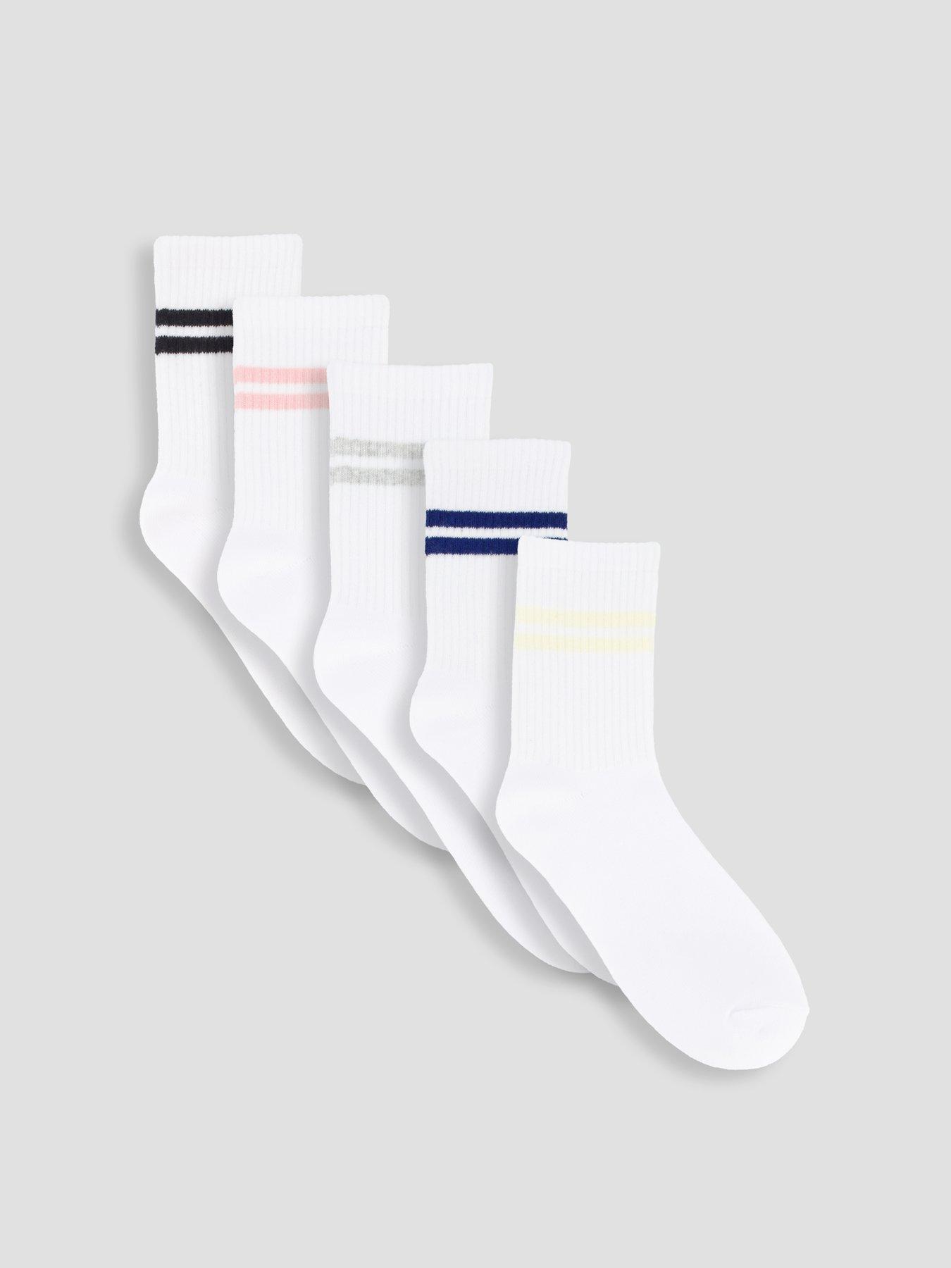 The Very Collection 5 Pack Ribbed Ankle Socks - Multi