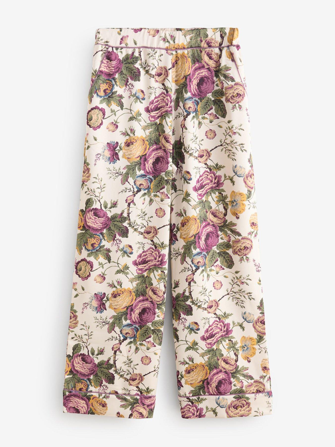 Image 6 of 6 of Laura Ashley Satin Belted Button Through Pjyamas - Purple