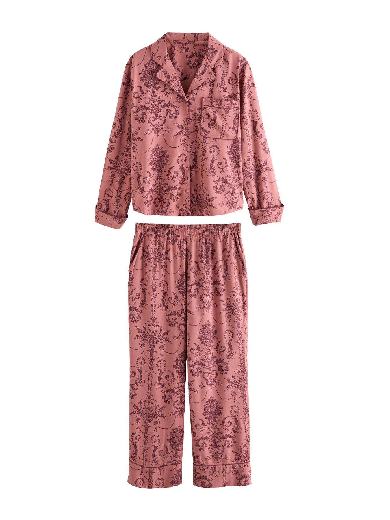 Image 6 of 6 of Laura Ashley Rosewood Button Through Pjyamas - Purple