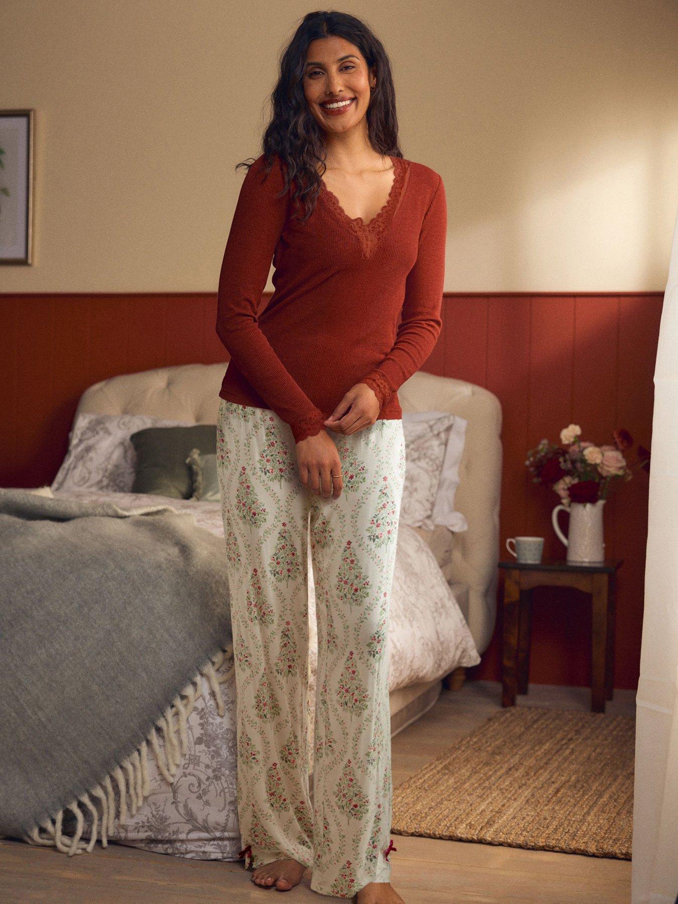 Image 1 of 6 of Laura Ashley Christmas Tree Pjs - Black