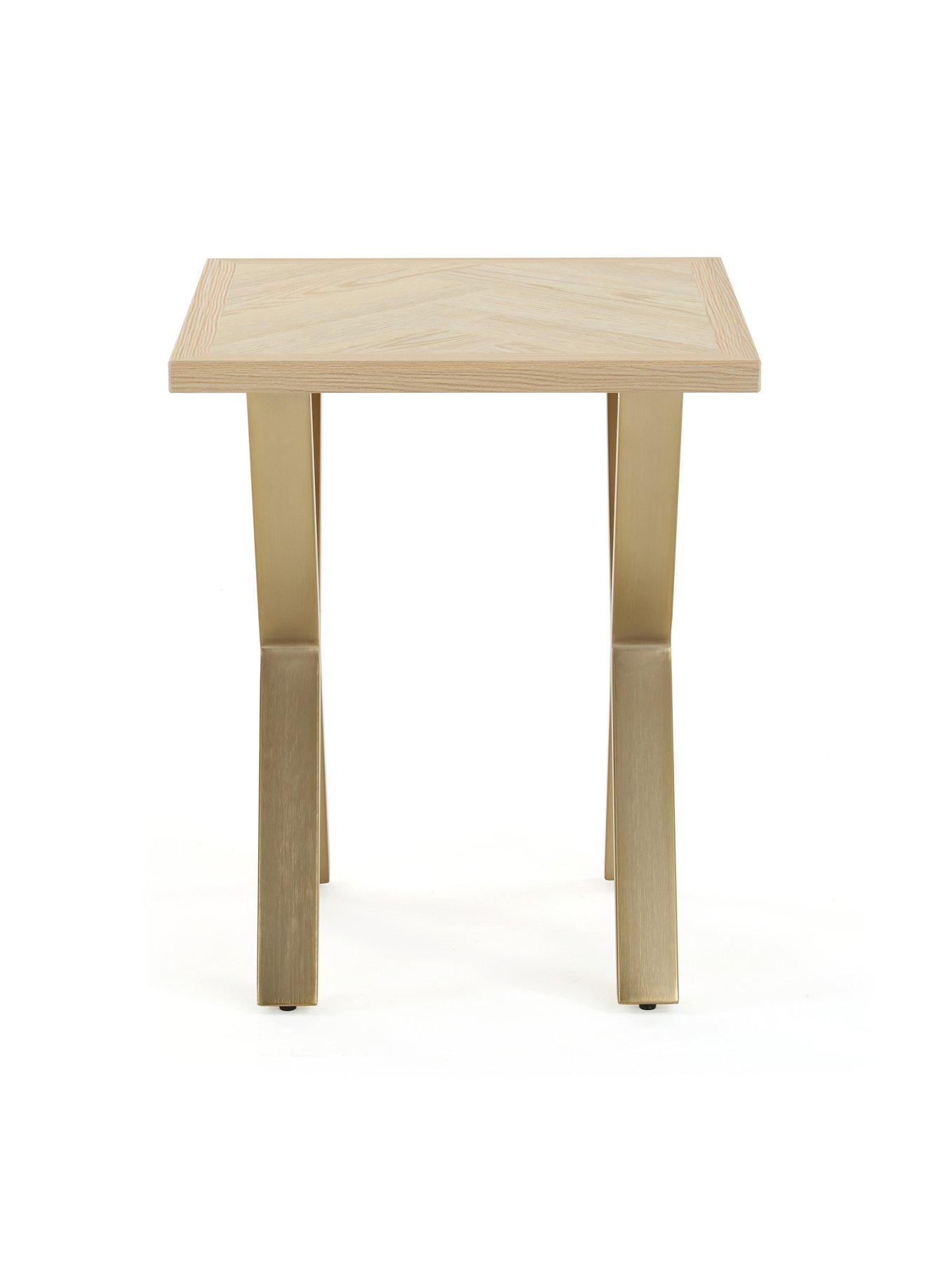  image of very-home-kaia-small-side-table-light-oakbrass-fscreg-certified