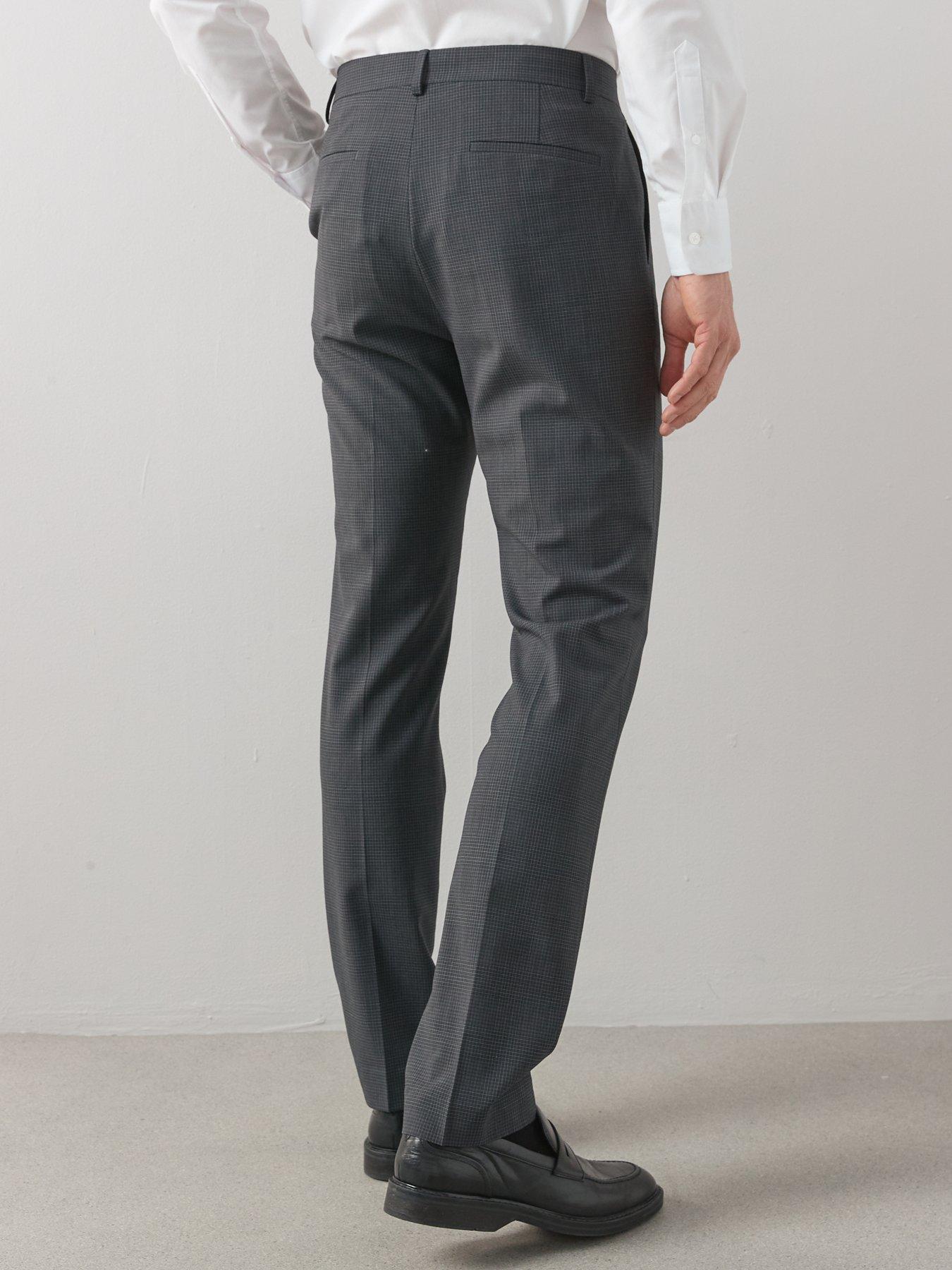 Image 2 of 6 of The Very Collection Wool Blend Micro Check Suit Trouser - Charcoal