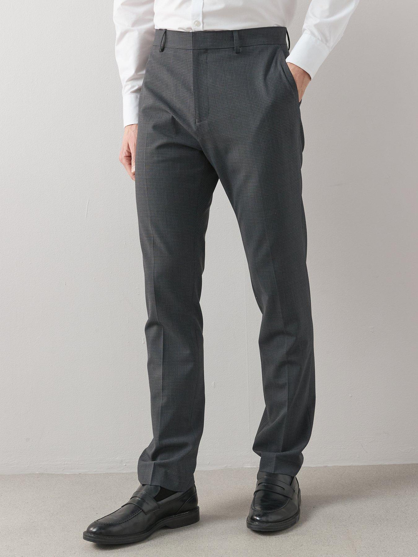 Image 4 of 6 of The Very Collection Wool Blend Micro Check Suit Trouser - Charcoal