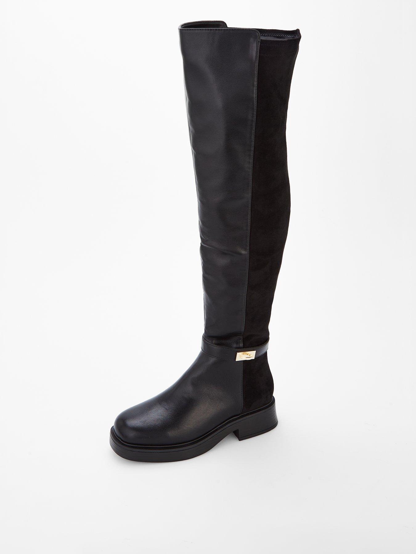  image of the-very-collection-wide-fit-over-knee-boot-black