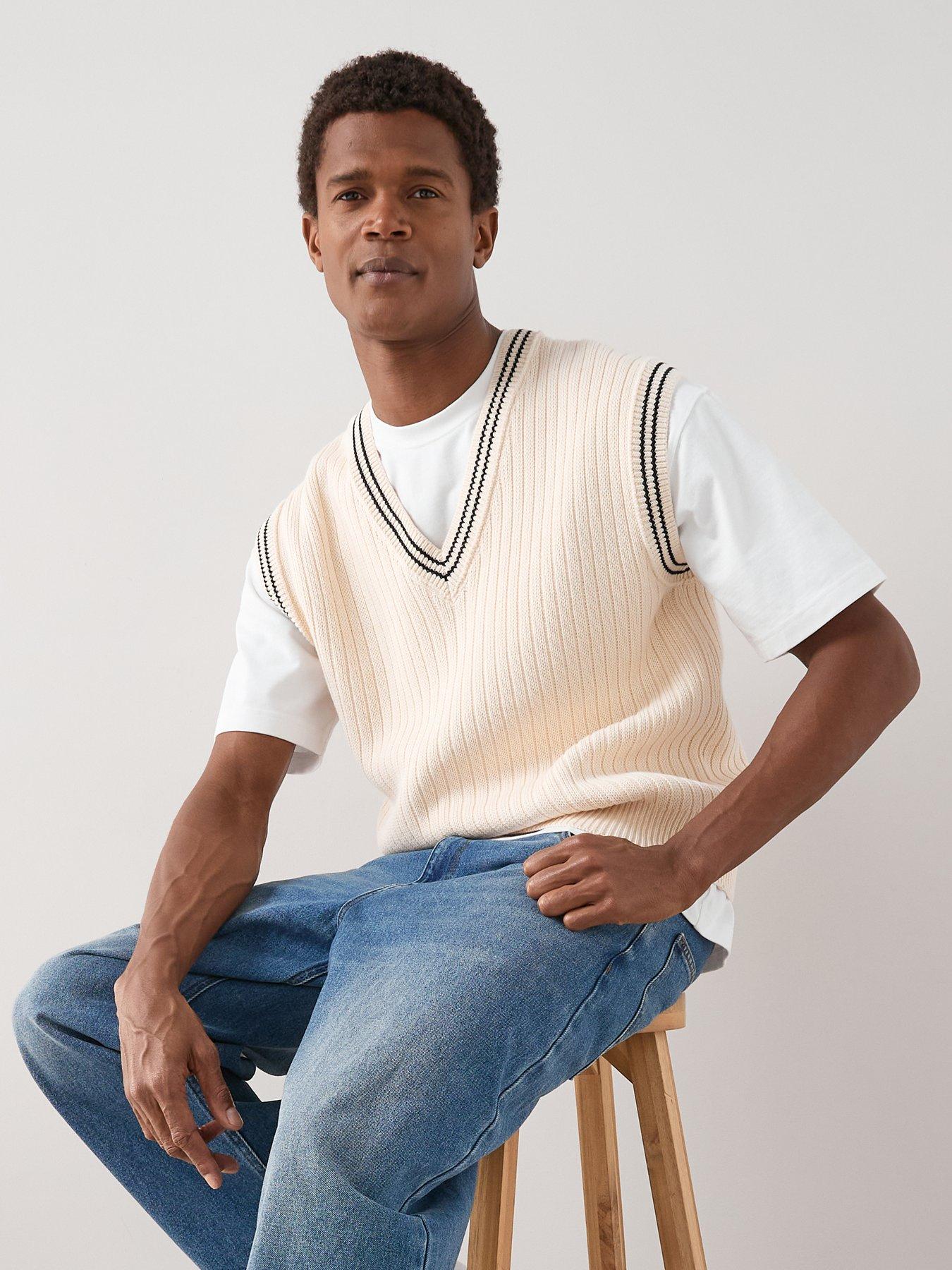 The Very Collection Pure Cotton Knitted Vest - Ecru