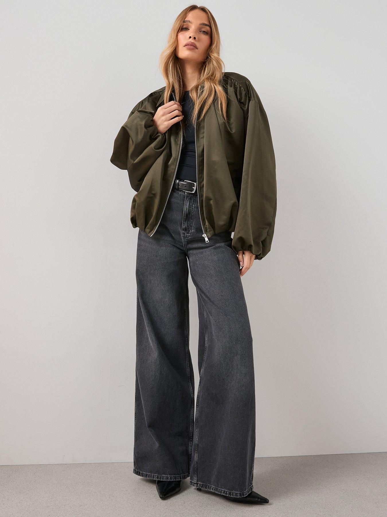  image of the-very-collection-soft-volume-bubble-hem-jacket-nbsp--khaki