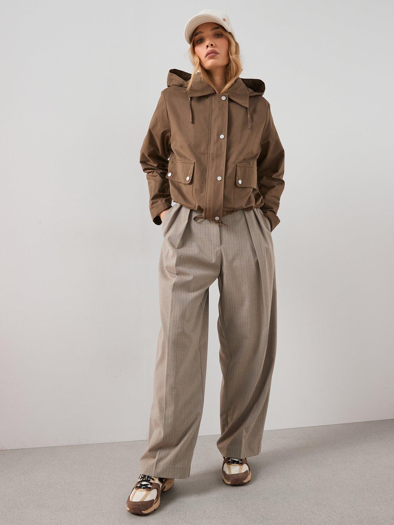 Image 3 of 6 of The Very Collection Hooded Cotton Jacket - Khaki