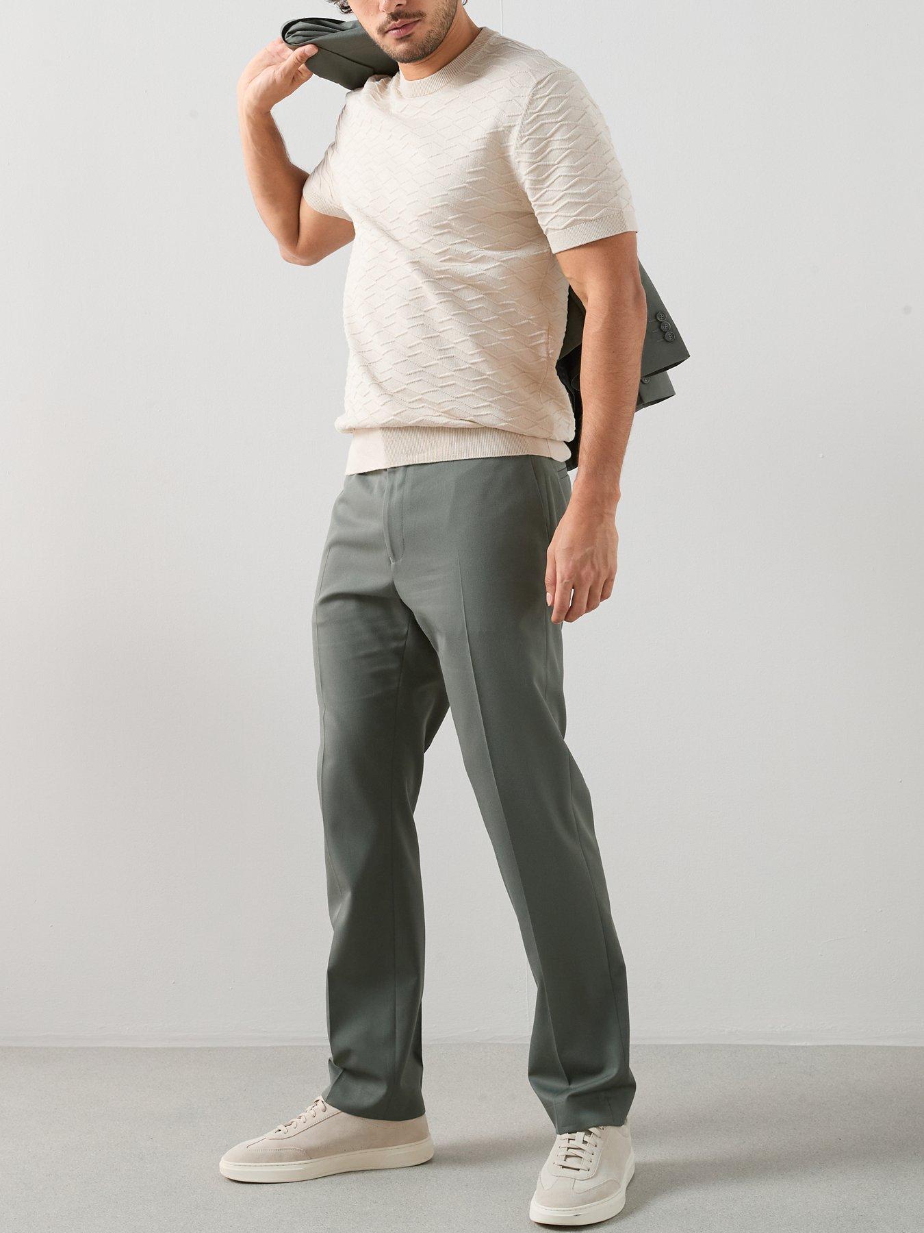 Image 3 of 7 of The Very Collection Regular Fit Textured Suit Trouser - Green