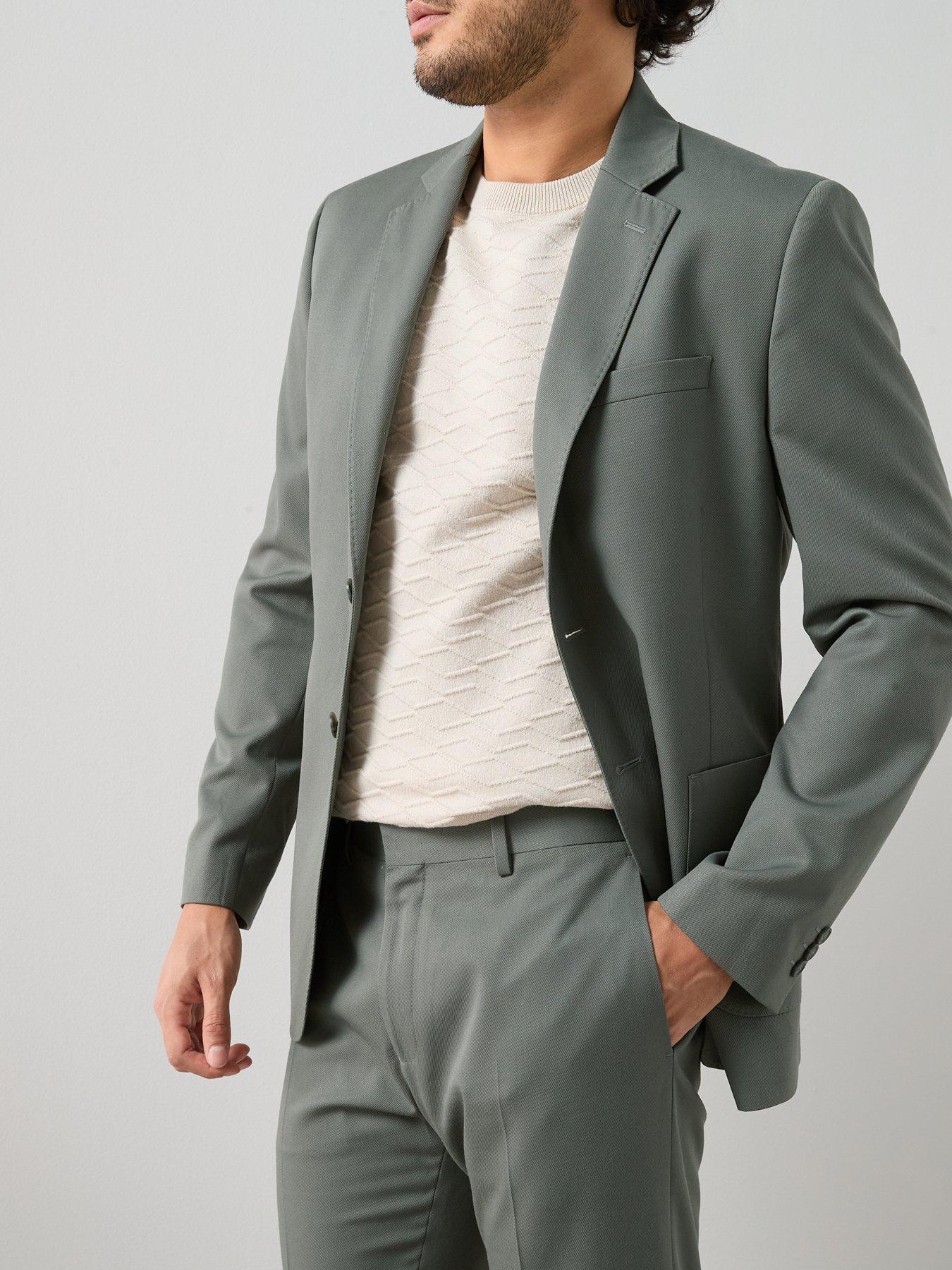 Image 4 of 7 of The Very Collection Regular Fit Textured Suit Trouser - Green