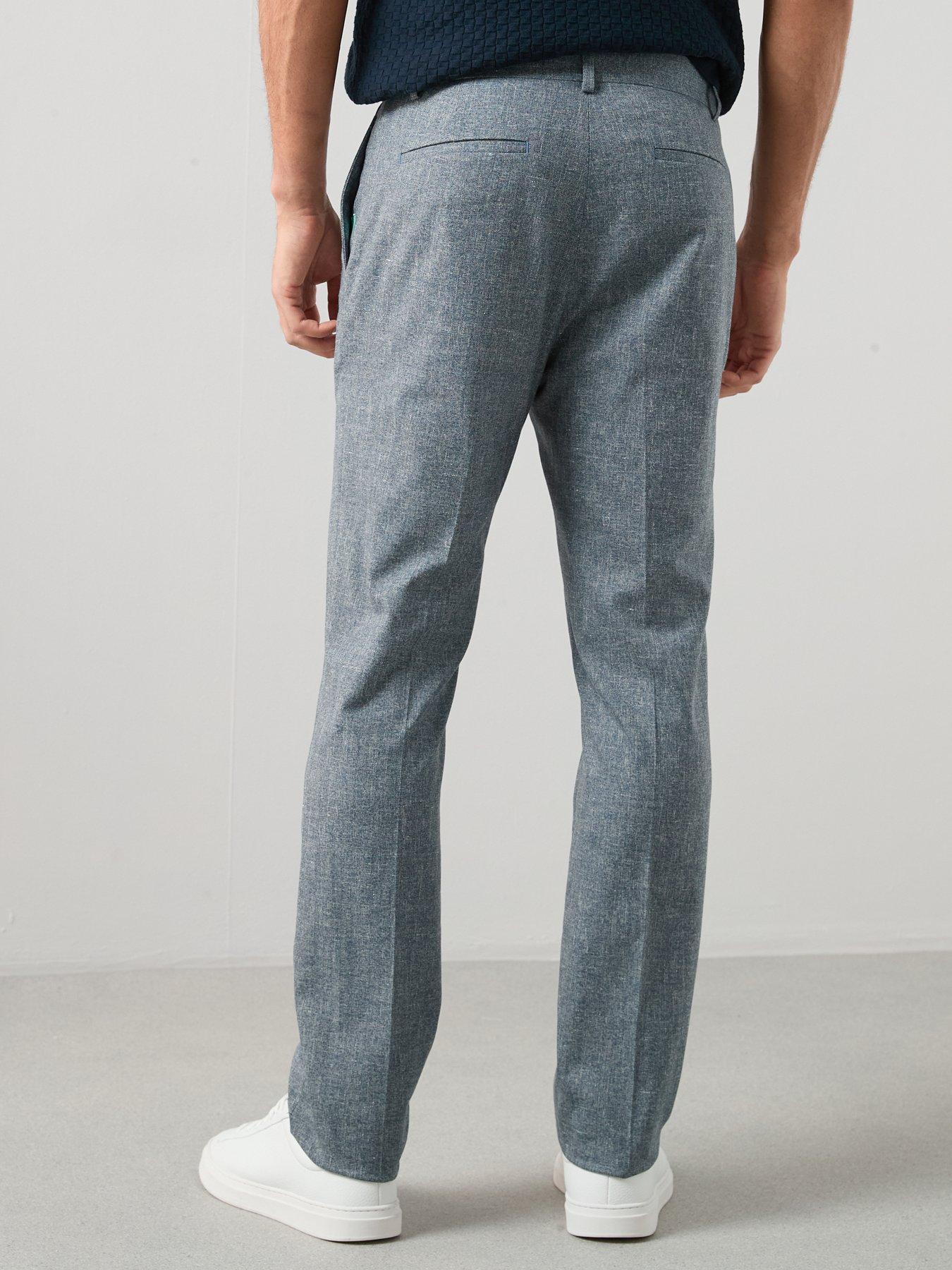 Image 2 of 7 of The Very Collection Slim Fit Herringbone Check Suit Trouser - Blue