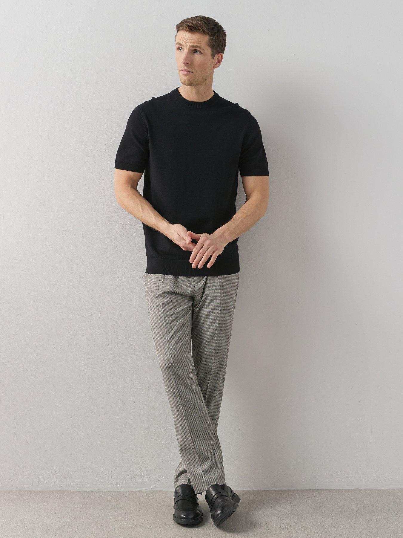 Image 1 of 7 of The Very Collection Slim Fit Brushed Check Trousers - Beige