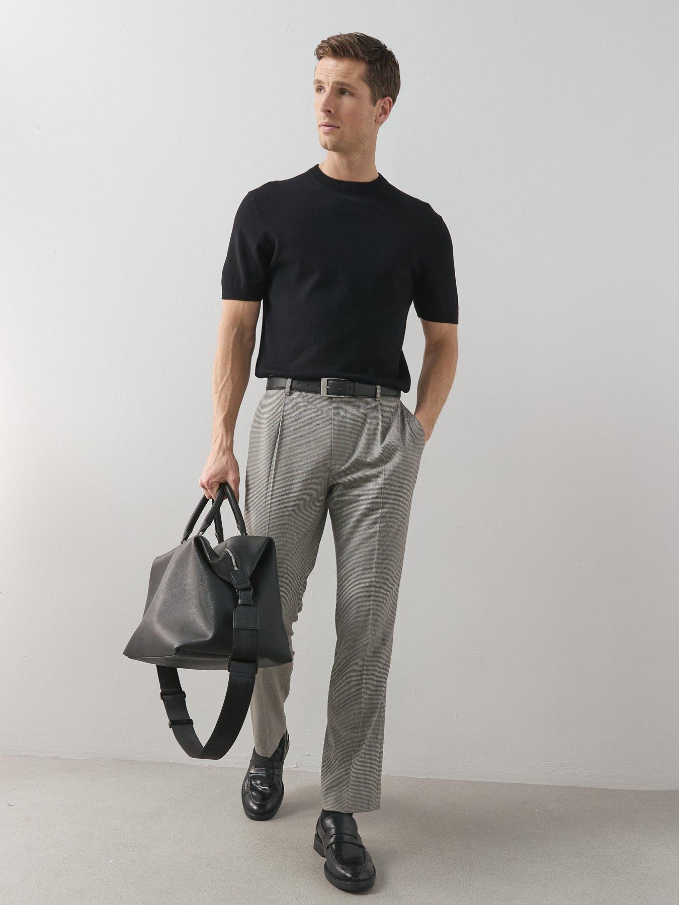 Image 3 of 7 of The Very Collection Slim Fit Brushed Check Trousers - Beige