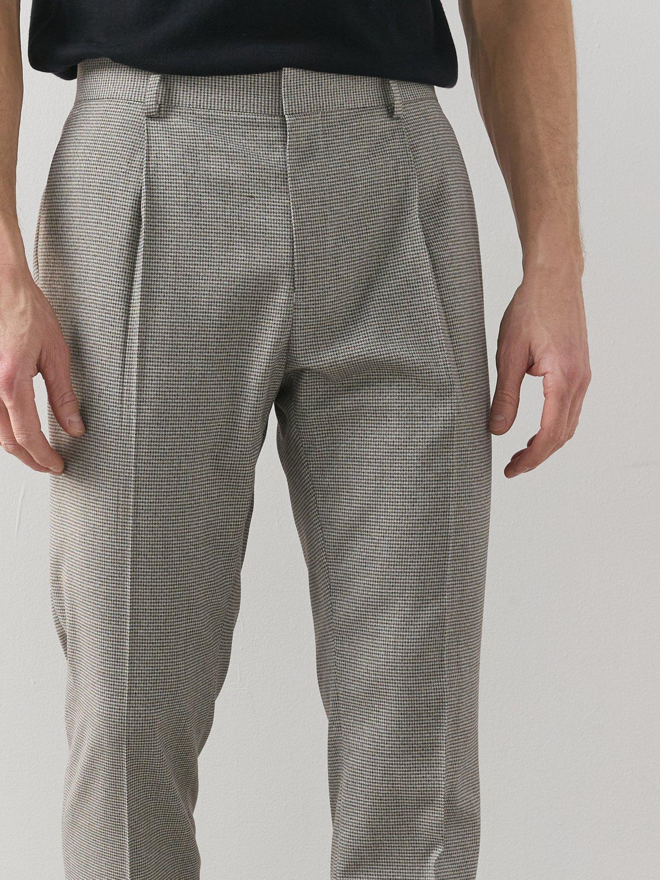 Image 5 of 7 of The Very Collection Slim Fit Brushed Check Trousers - Beige