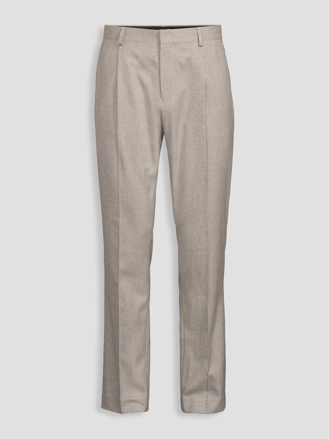 Image 7 of 7 of The Very Collection Slim Fit Brushed Check Trousers - Beige