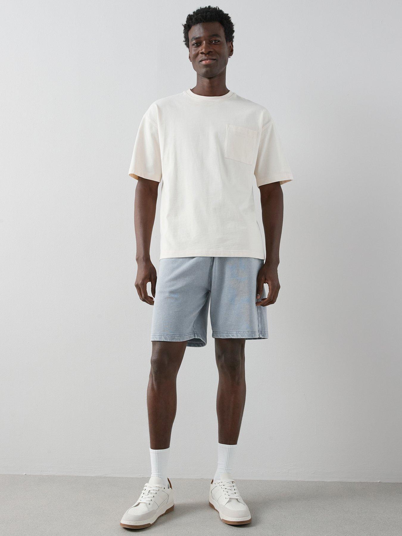 The Very Collection Pure Cotton Washed Jogger Short - Blue