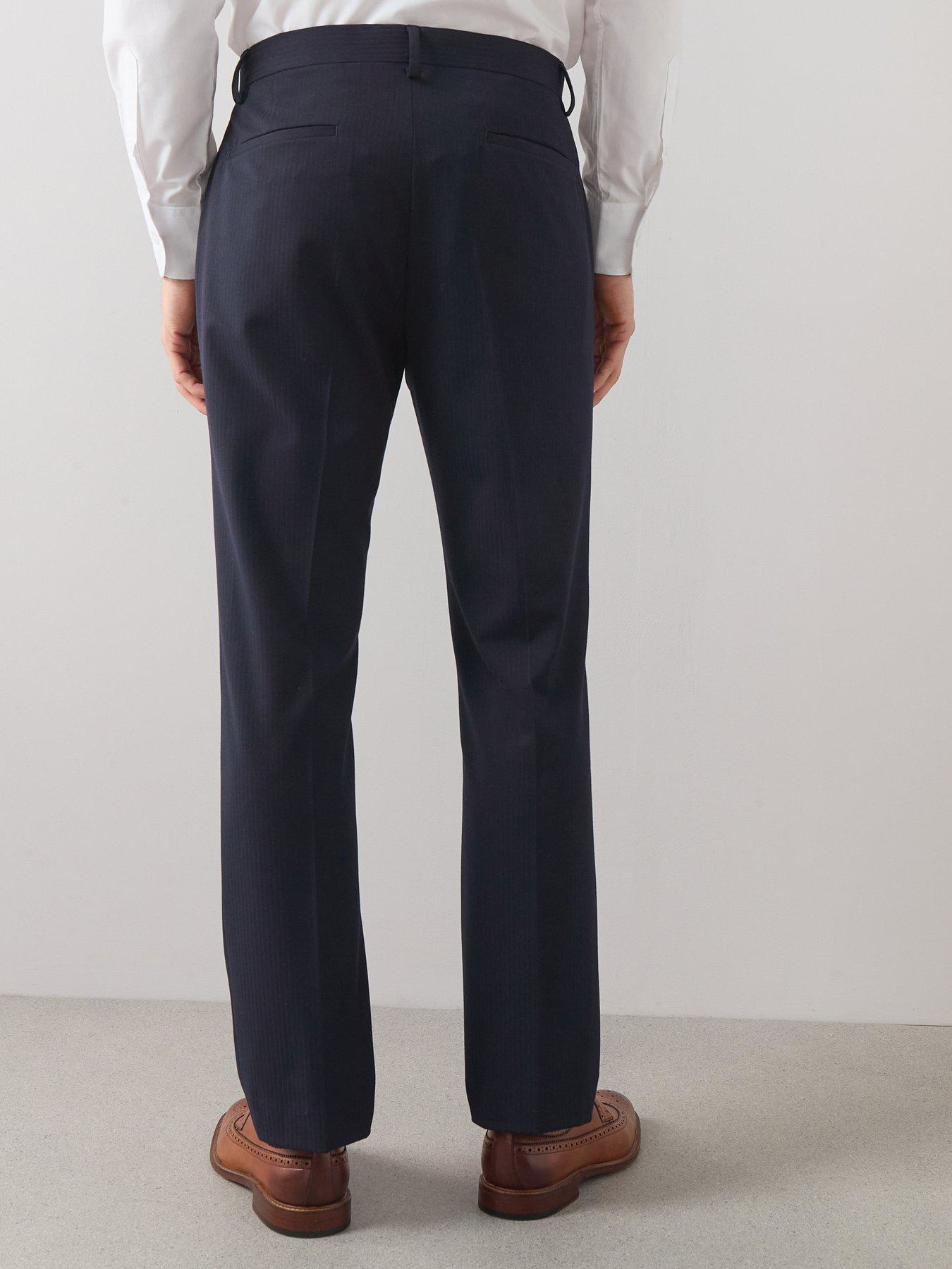 Image 2 of 6 of The Very Collection Jacquard Suit Trousers - Navy