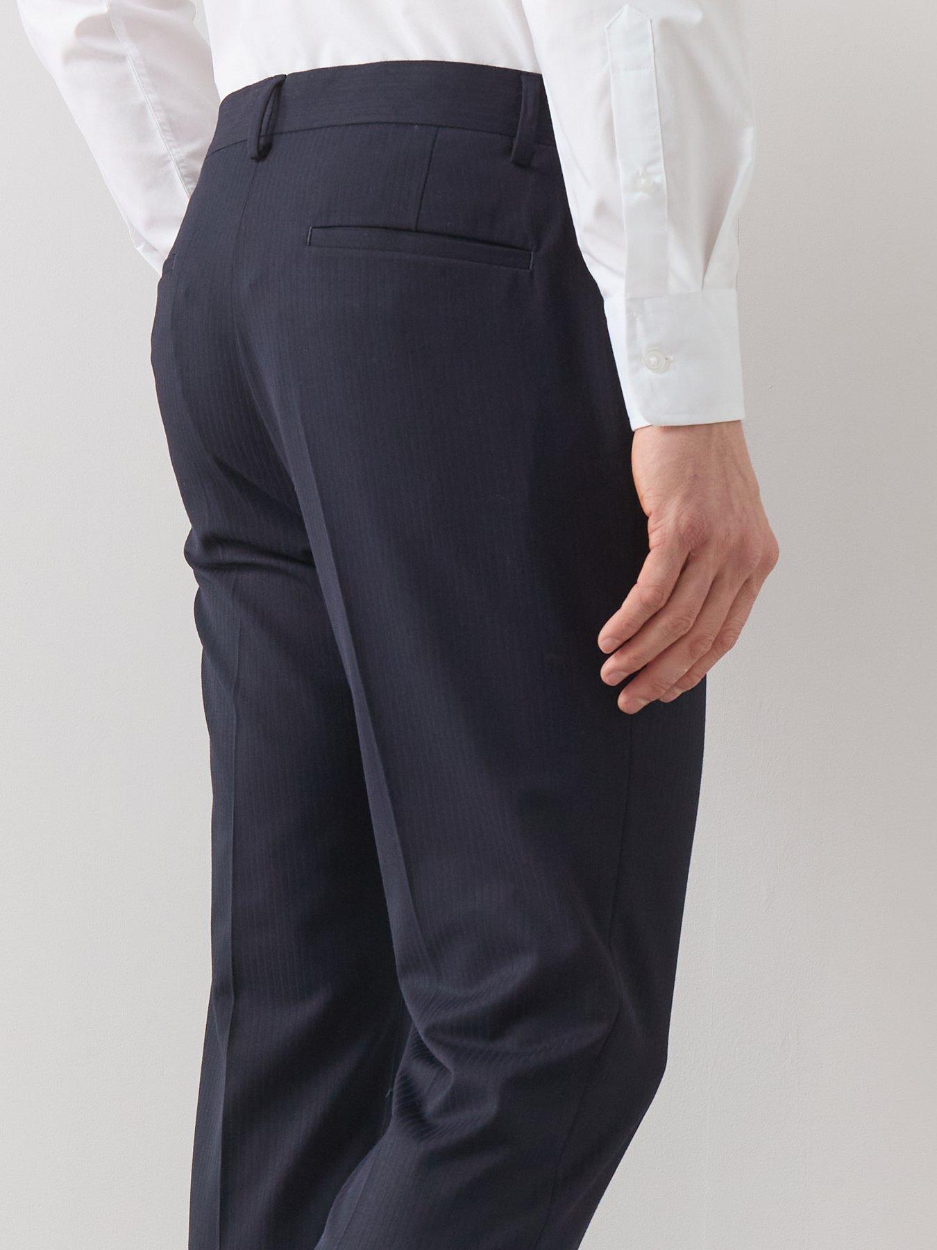 Image 4 of 6 of The Very Collection Jacquard Suit Trousers - Navy