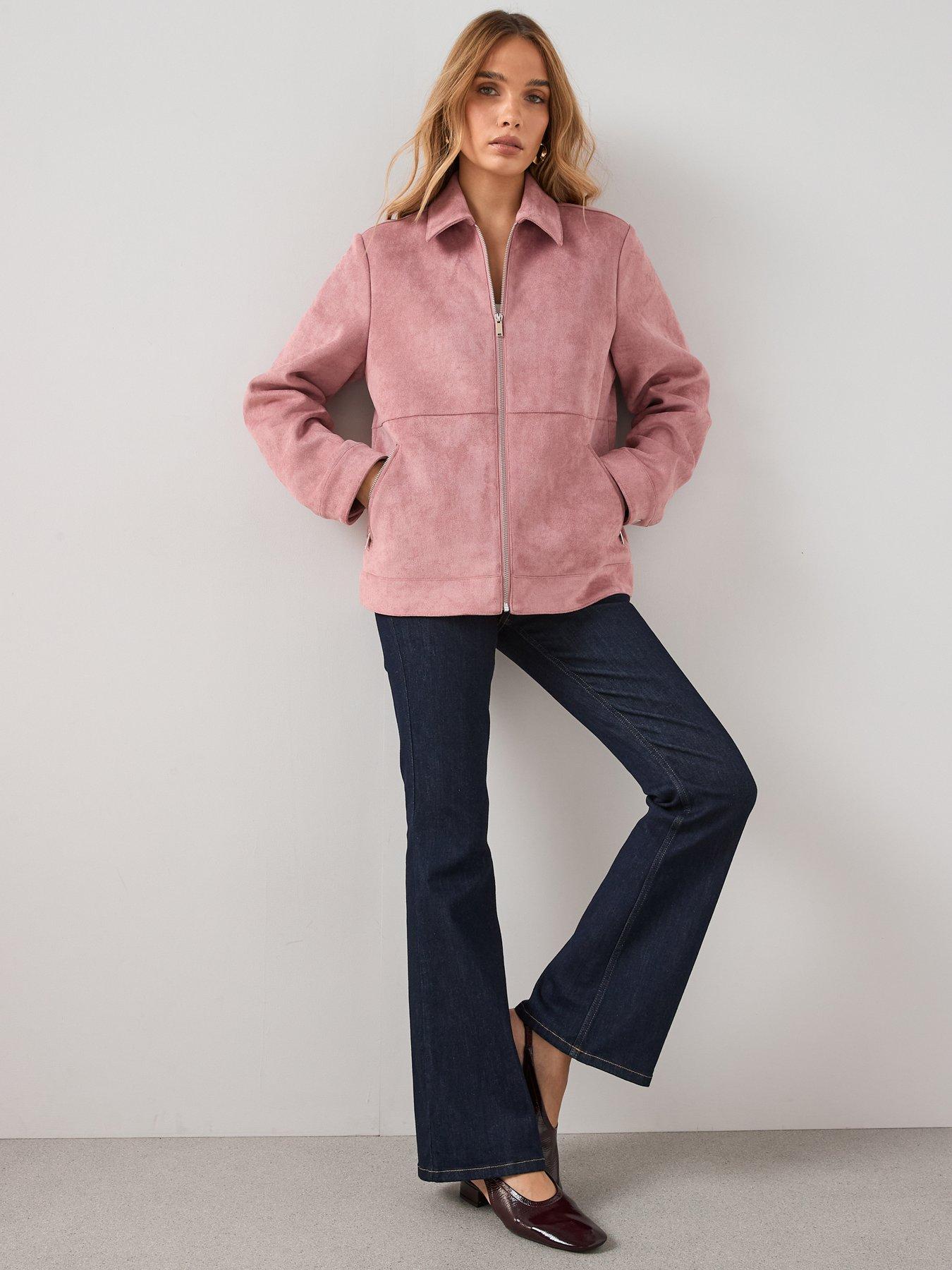 The Very Collection Suedette Harrington Jacket - Pink