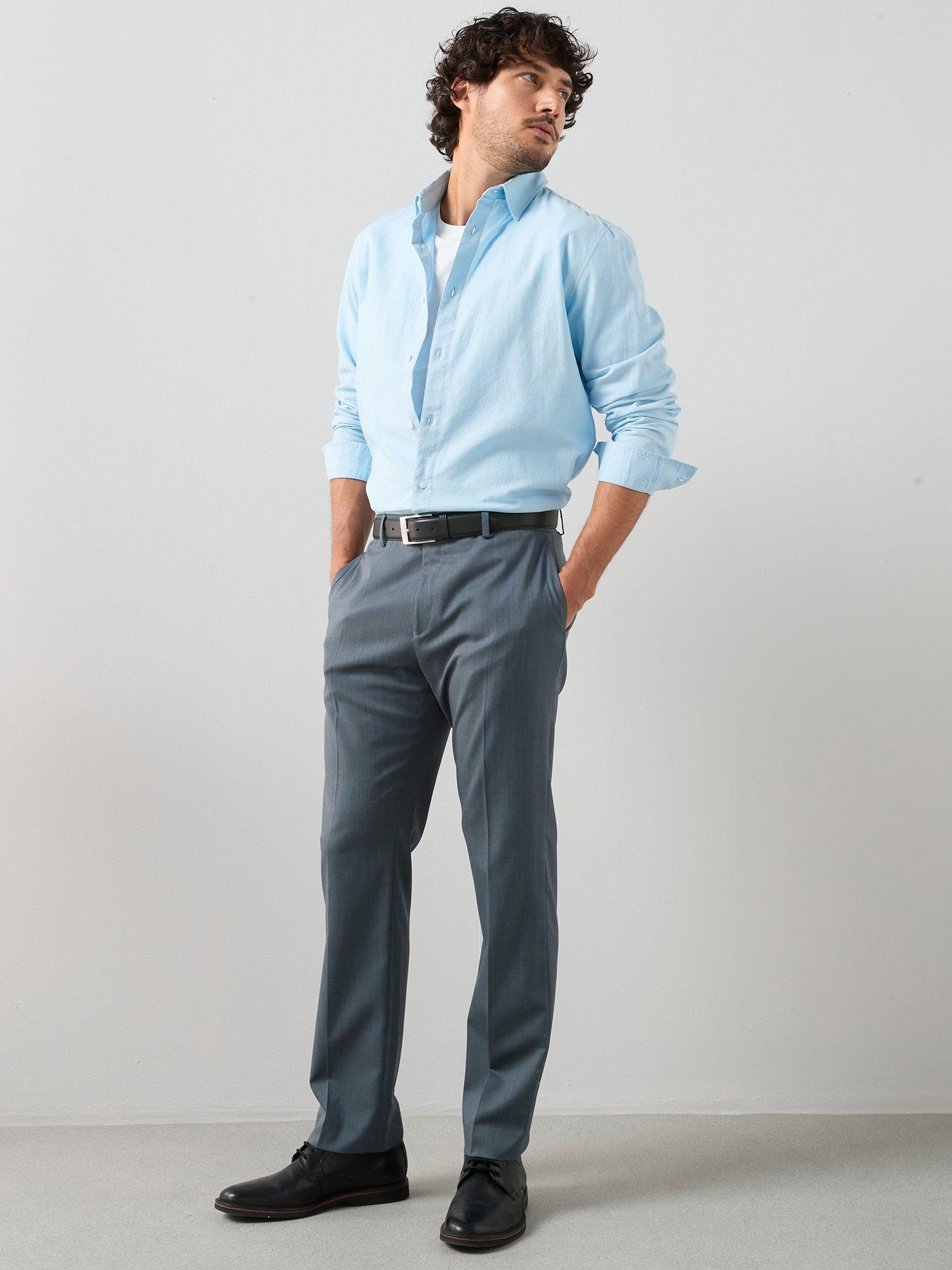 Image 3 of 7 of The Very Collection Regular Fit Wool Blend Suit Trousers - Blue