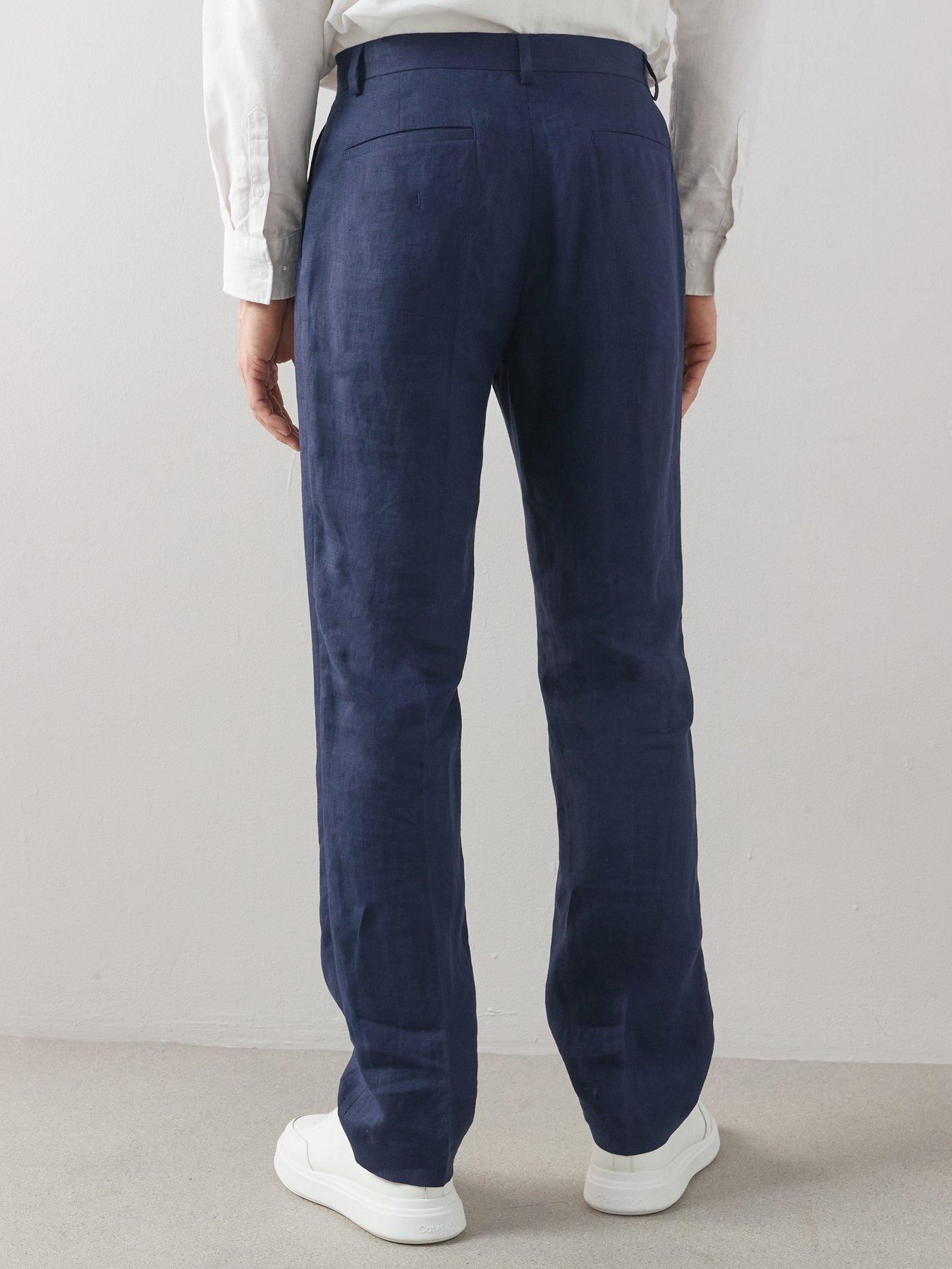 Image 2 of 7 of The Very Collection 100% Linen Regular Fit Suit Trouser - Navy