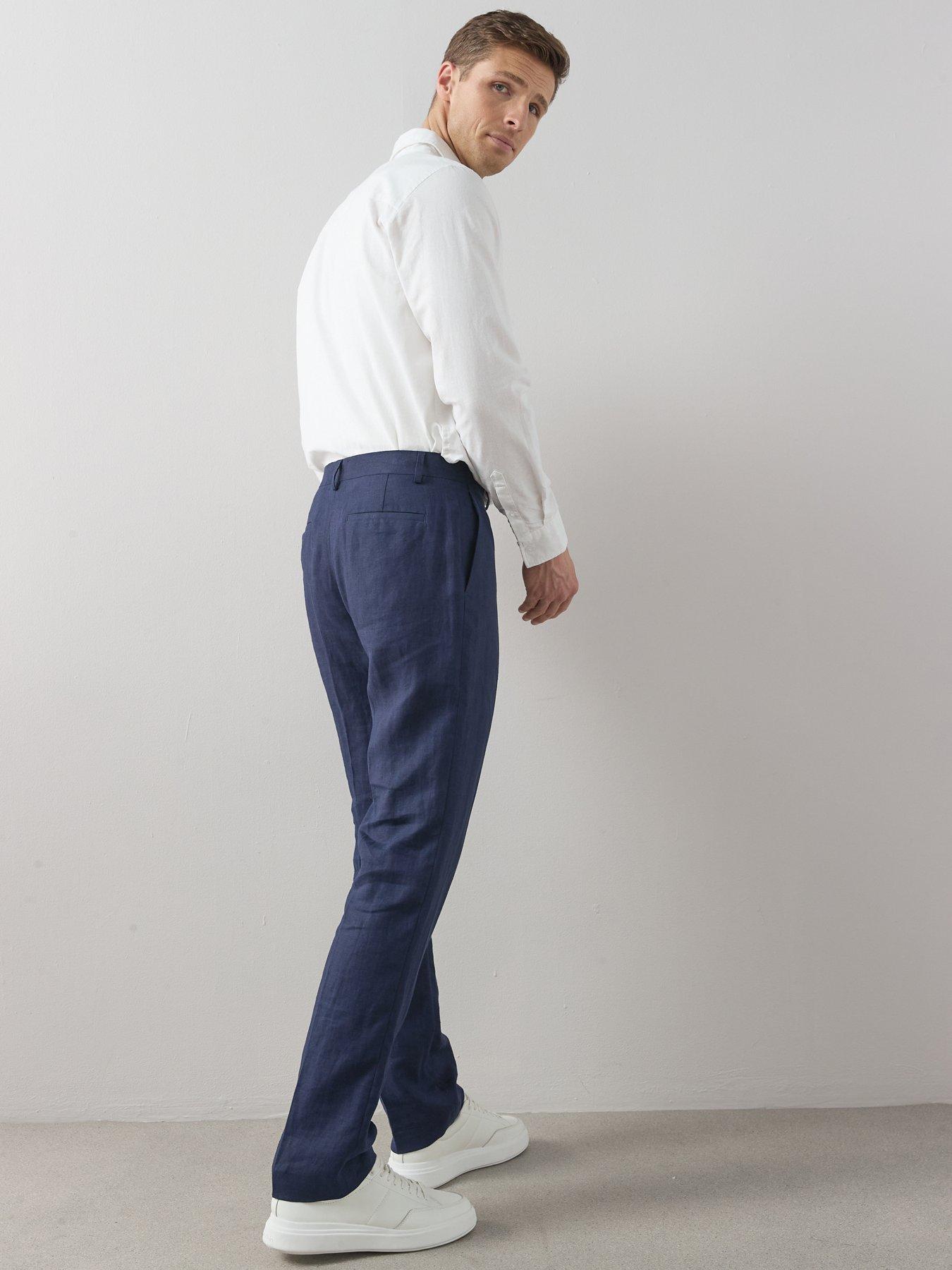 Image 6 of 7 of The Very Collection 100% Linen Regular Fit Suit Trouser - Navy