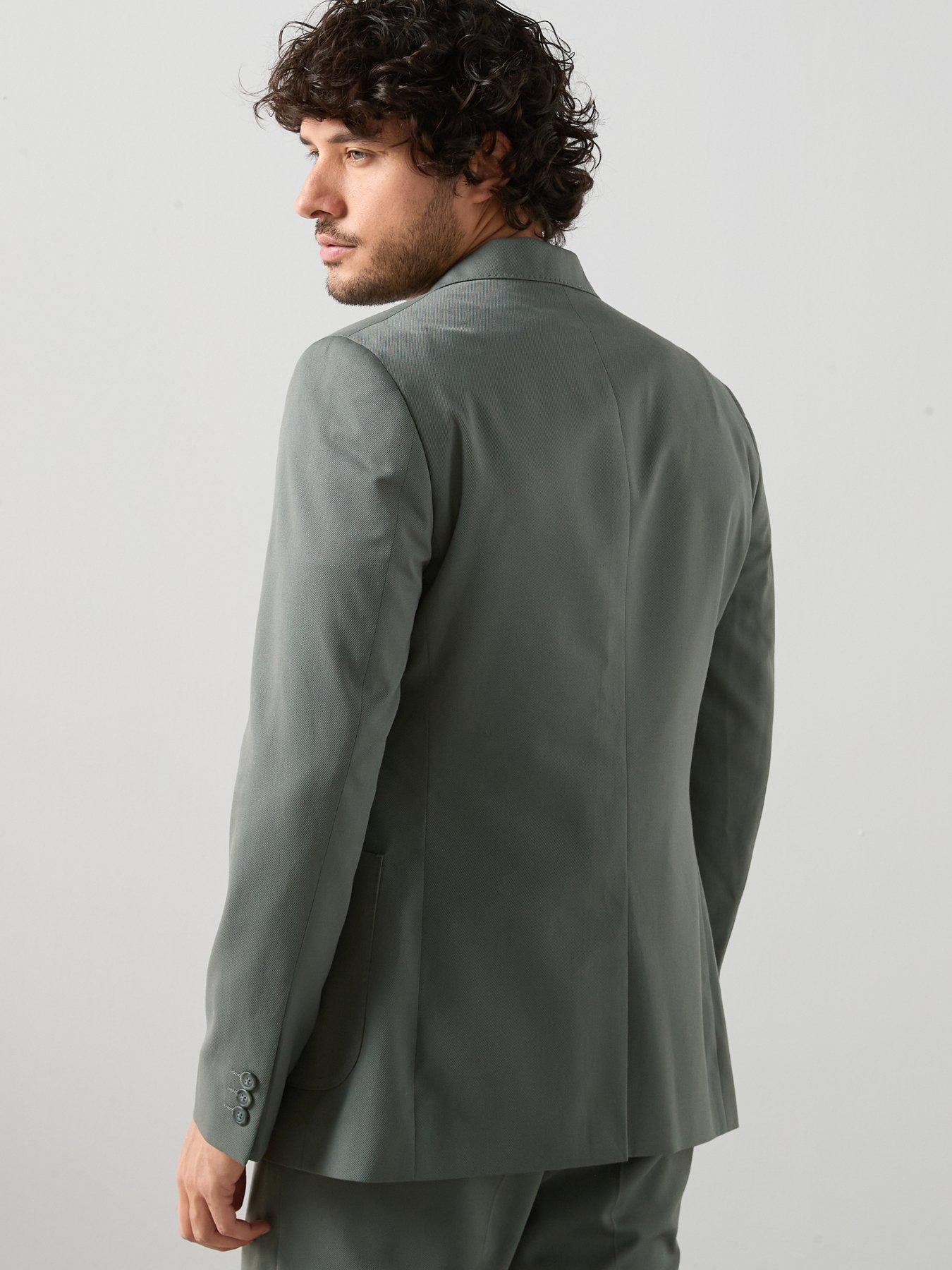 Image 2 of 7 of The Very Collection Regular Fit Textured Suit Jacket - Sage - Green