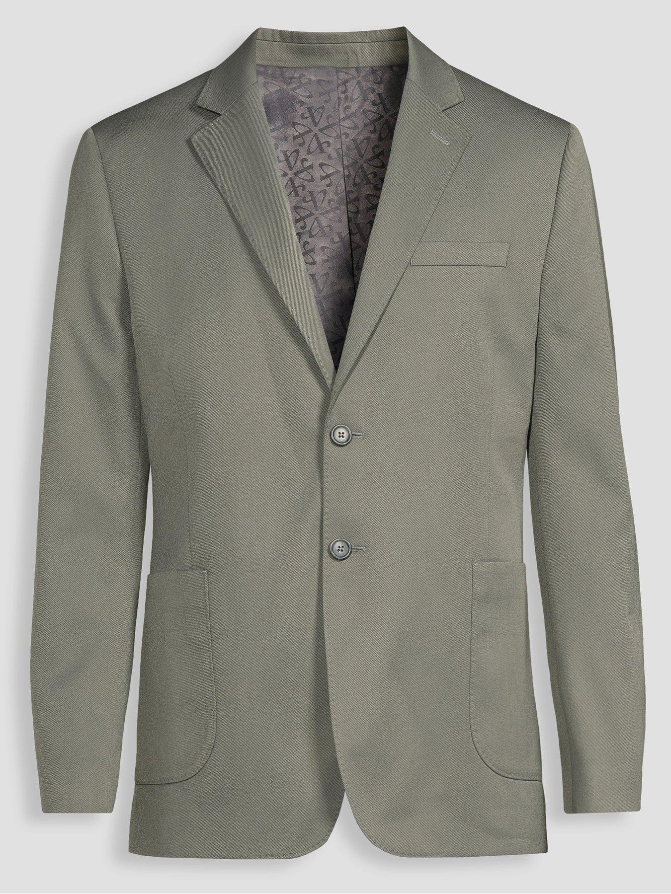 Image 7 of 7 of The Very Collection Regular Fit Textured Suit Jacket - Sage - Green