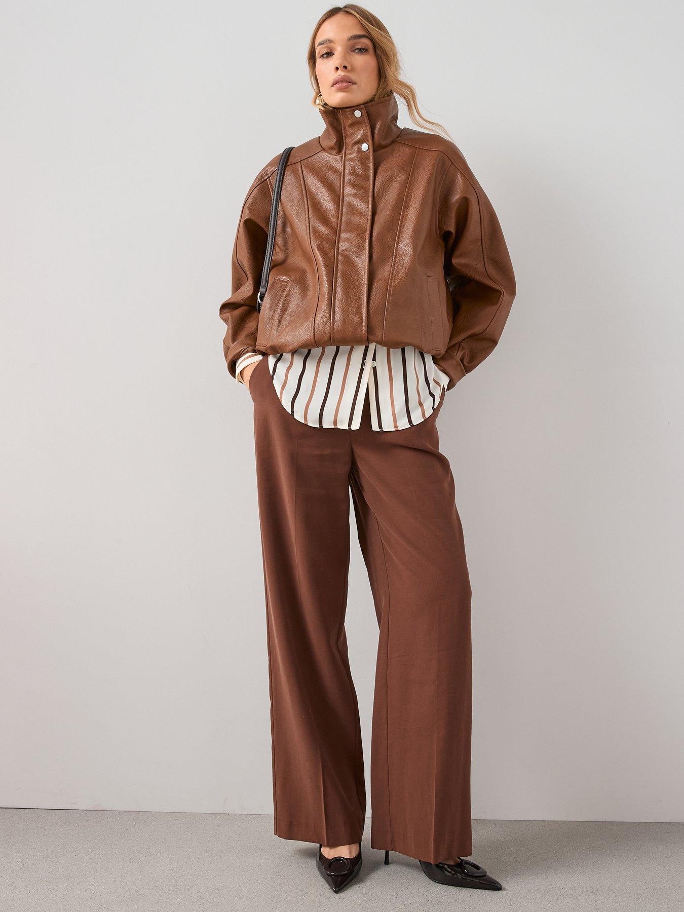  image of the-very-collection-funnel-neck-bomber-jacketnbsp--light-brown