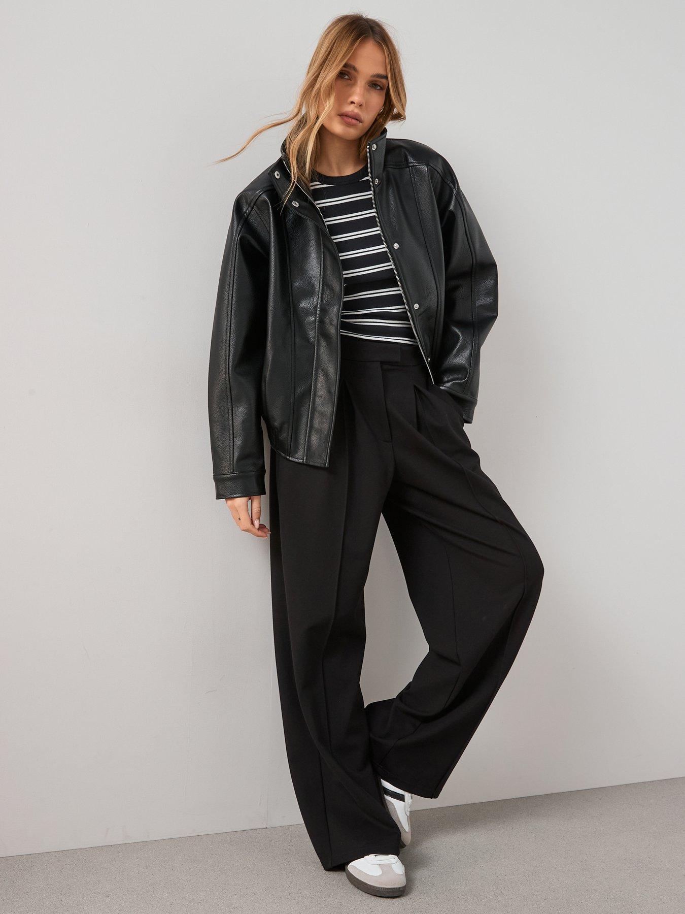 Image 4 of 6 of The Very Collection Funnel Neck Bomber Jacket&nbsp; - Black