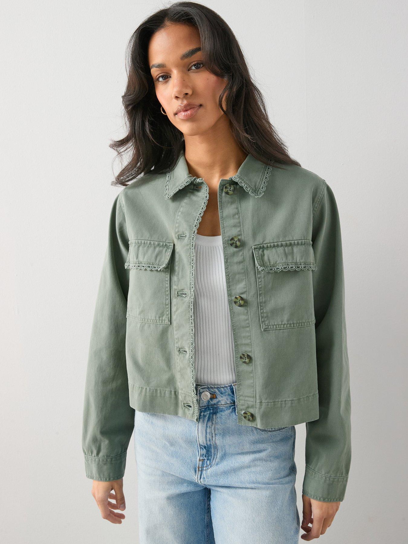 The Very Collection Trim Detail Utility Jacket - Khaki