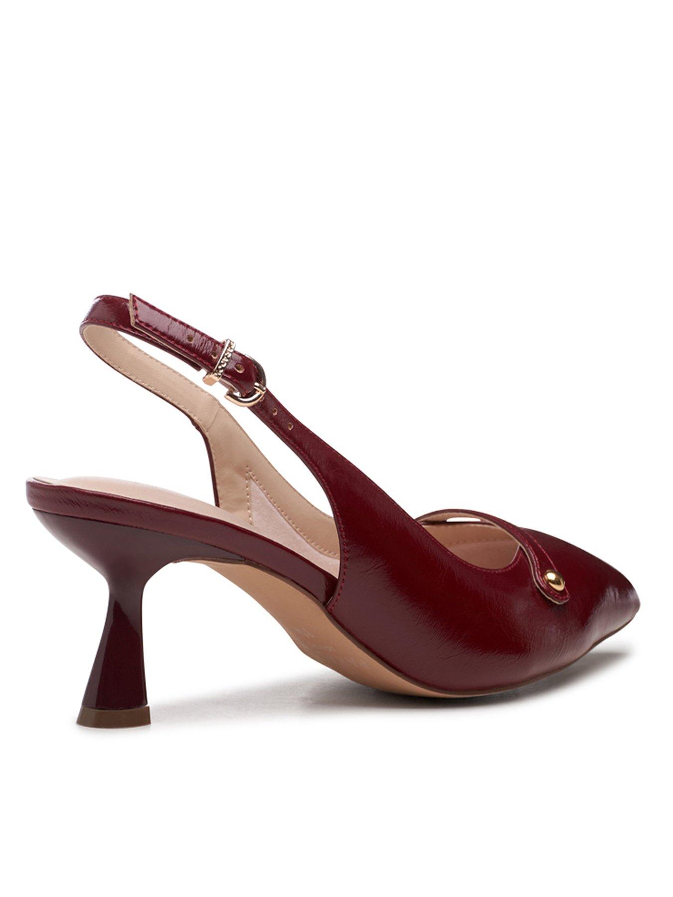 Image 3 of 7 of Paradox London Florentine Slingback Wide Fit Leather Heel - Cherry