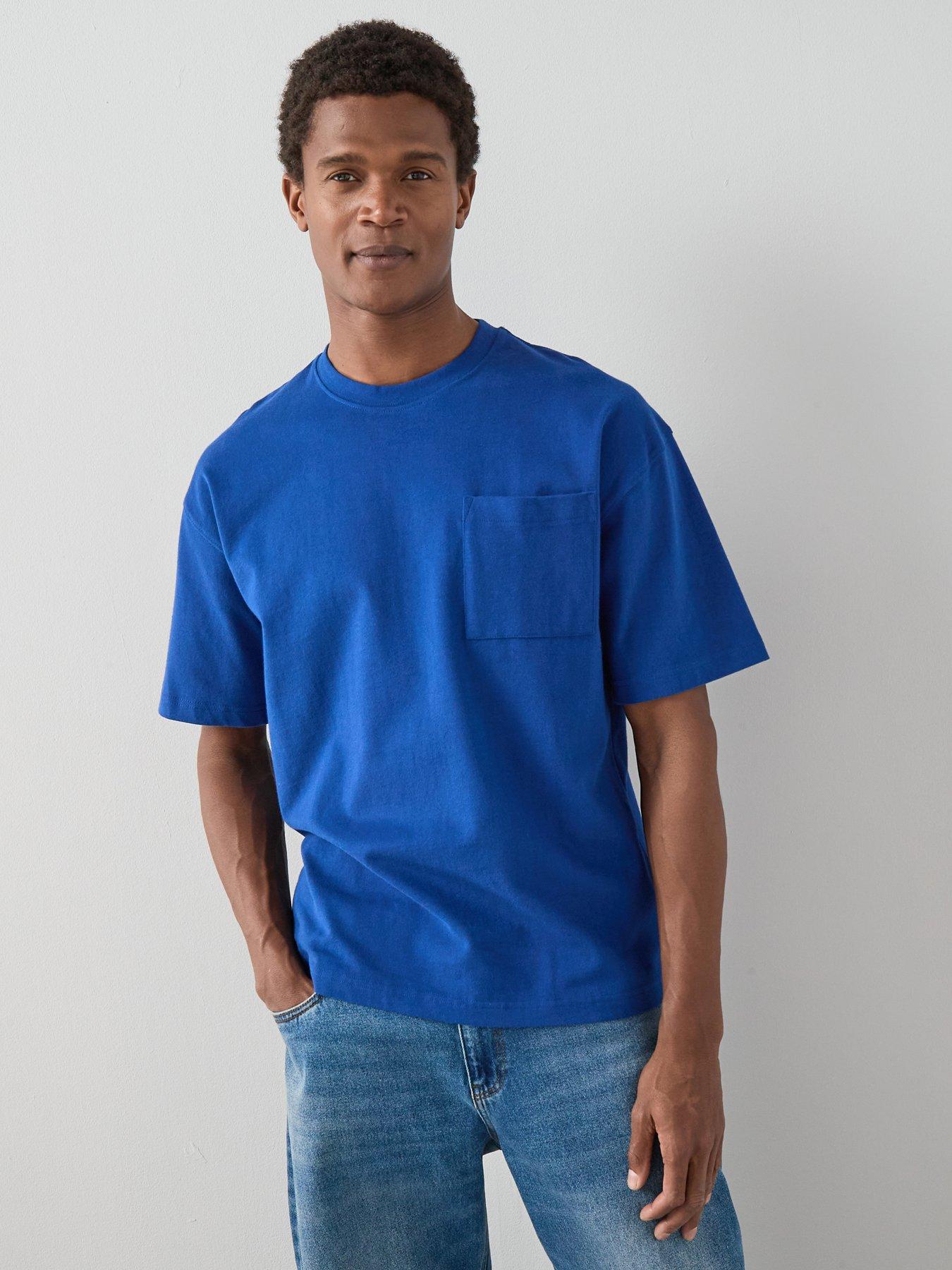 The Very Collection Pure Cotton Heavyweight Relaxed Fit Pocket T-Shirt - Blue