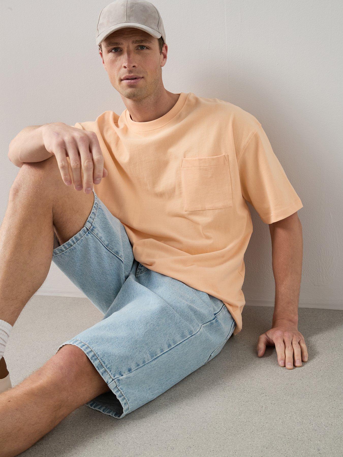 The Very Collection Pure Cotton Heavyweight Relaxed Fit Pocket T-Shirt - Peach