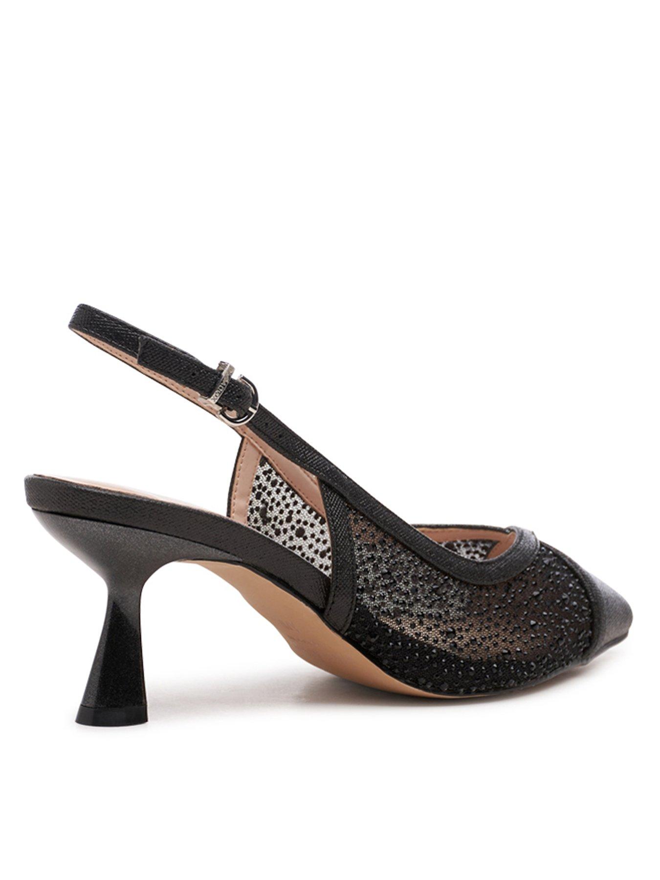 Image 3 of 7 of Paradox London Fascinate Shimmer Wide Fit Slingback Heel - Black