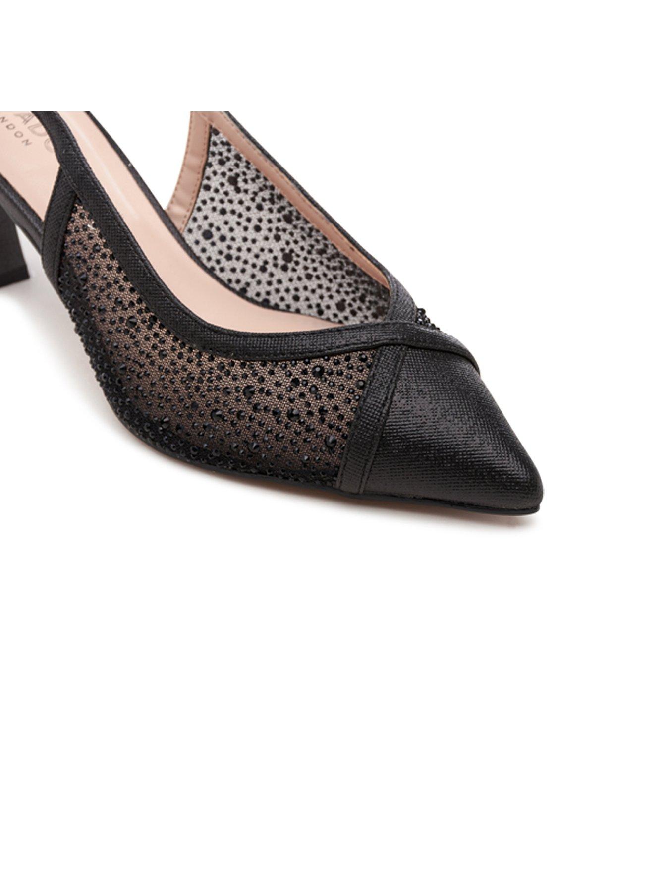 Image 6 of 7 of Paradox London Fascinate Shimmer Wide Fit Slingback Heel - Black