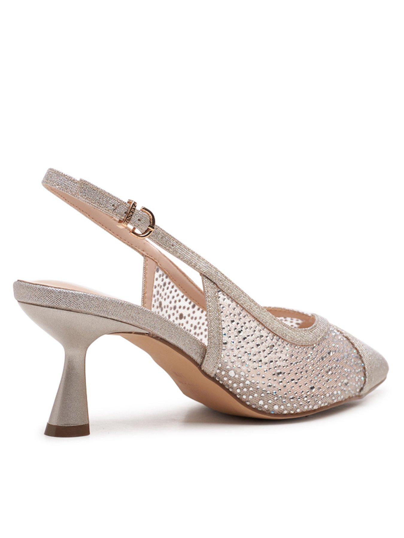 Image 3 of 7 of Paradox London Fascinate Shimmer Wide Fit Slingback Heel - Champagne