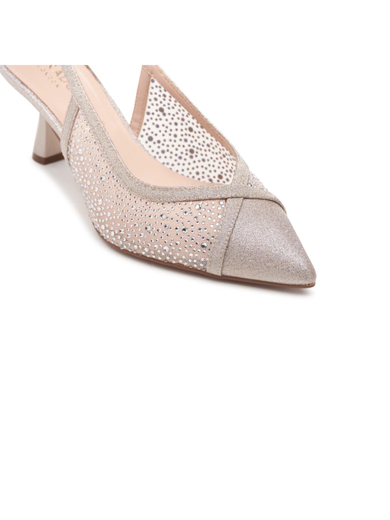 Image 6 of 7 of Paradox London Fascinate Shimmer Wide Fit Slingback Heel - Champagne