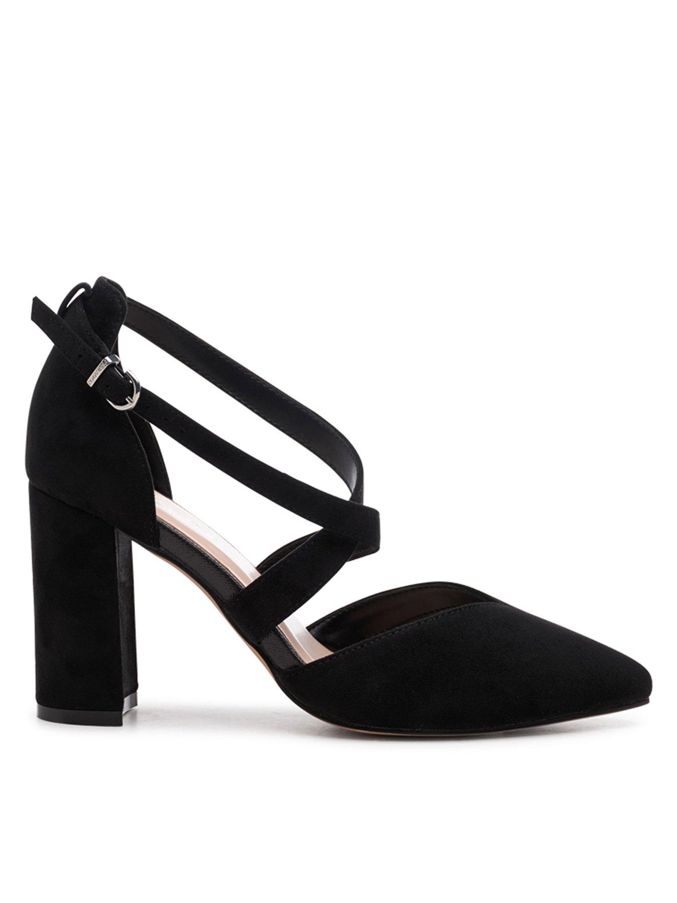 undefined Finula Micro Suede Wide Fit Heel - Black