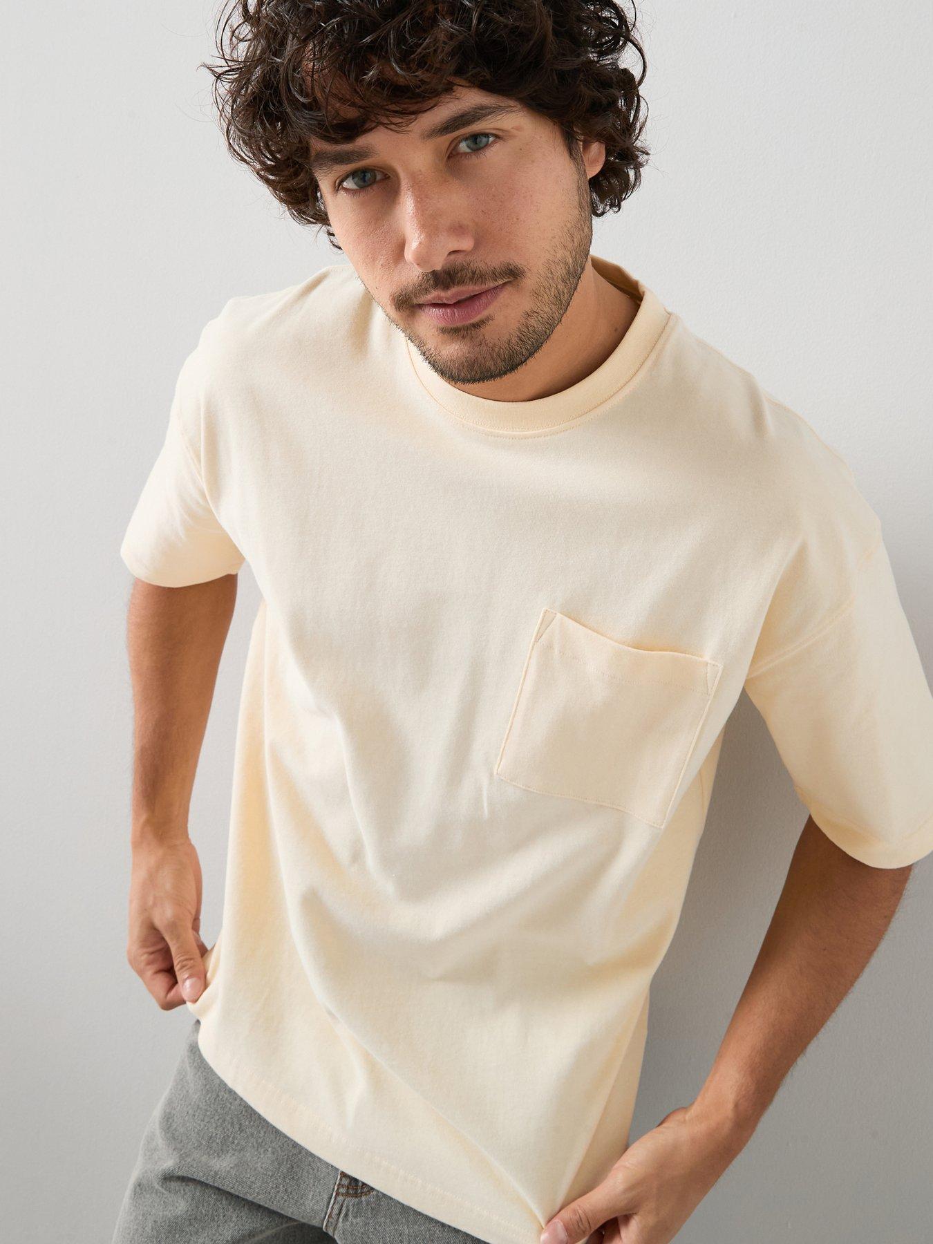 The Very Collection Pure Cotton Heavyweight Pocket T-Shirt - Pastel Yellow