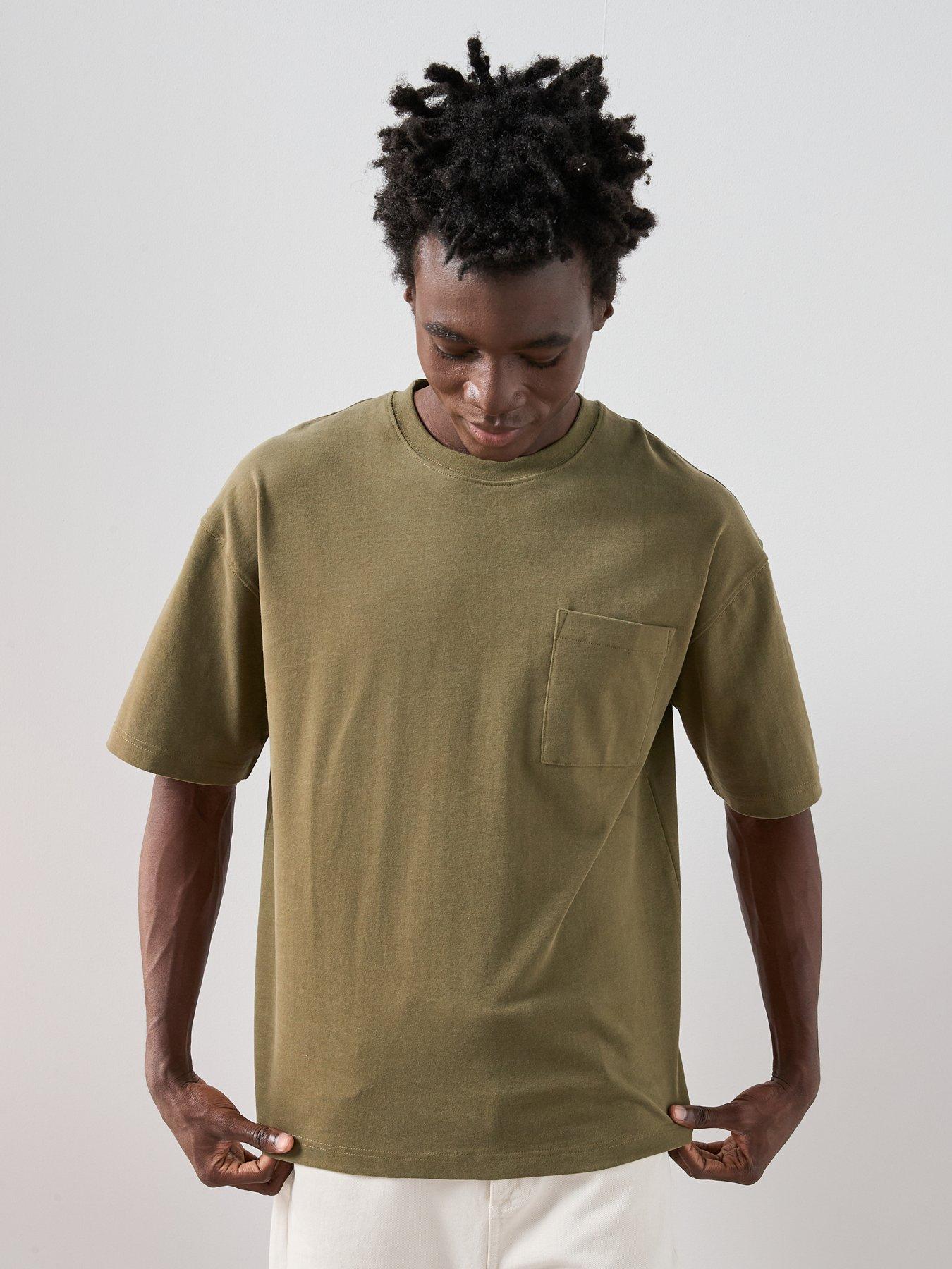 Image 5 of 7 of The Very Collection Pure Cotton 2 Pack Premium Relaxed Fit Pocket T-shirt - Beige/olive