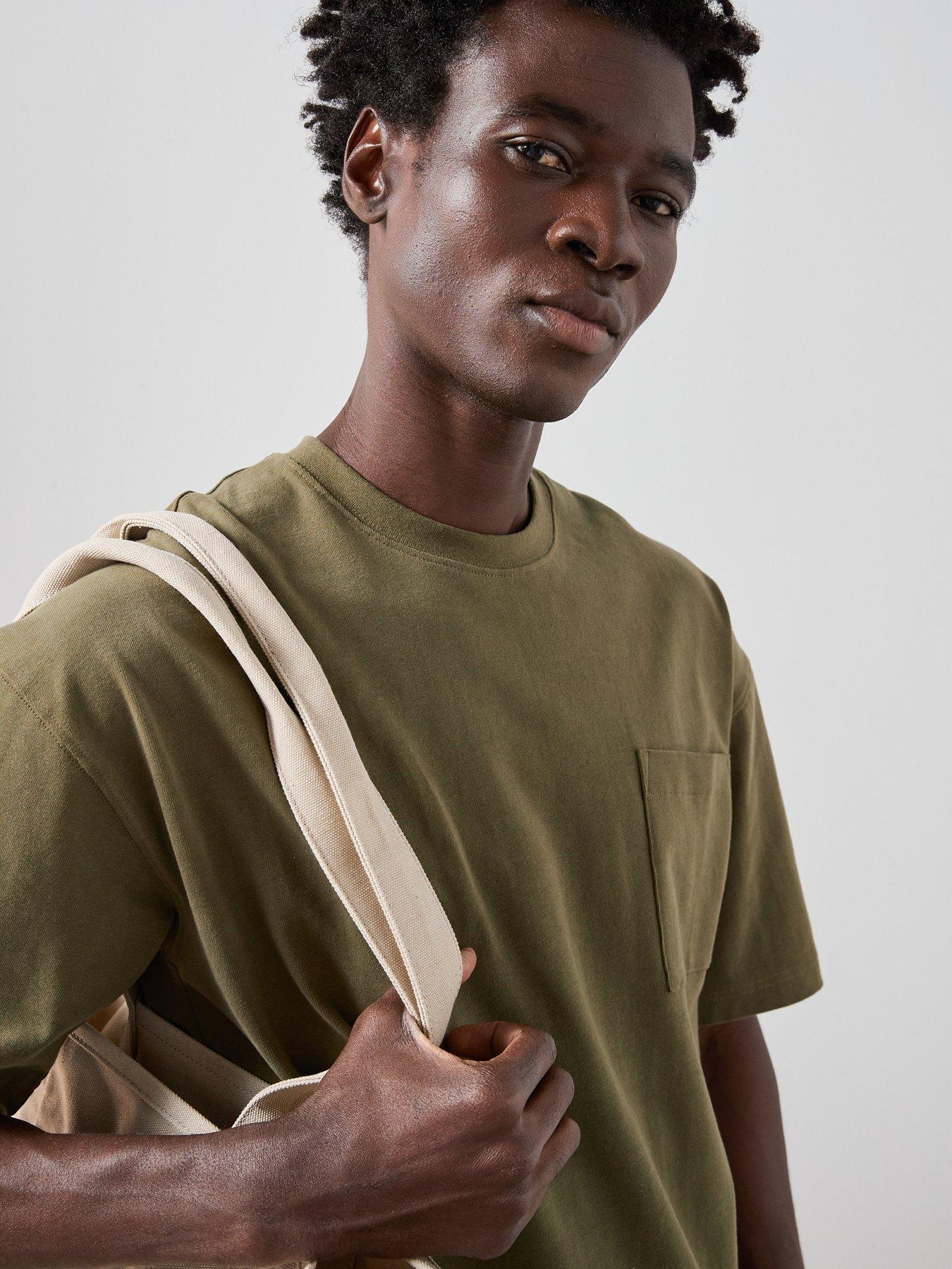 Image 7 of 7 of The Very Collection Pure Cotton 2 Pack Premium Relaxed Fit Pocket T-shirt - Beige/olive