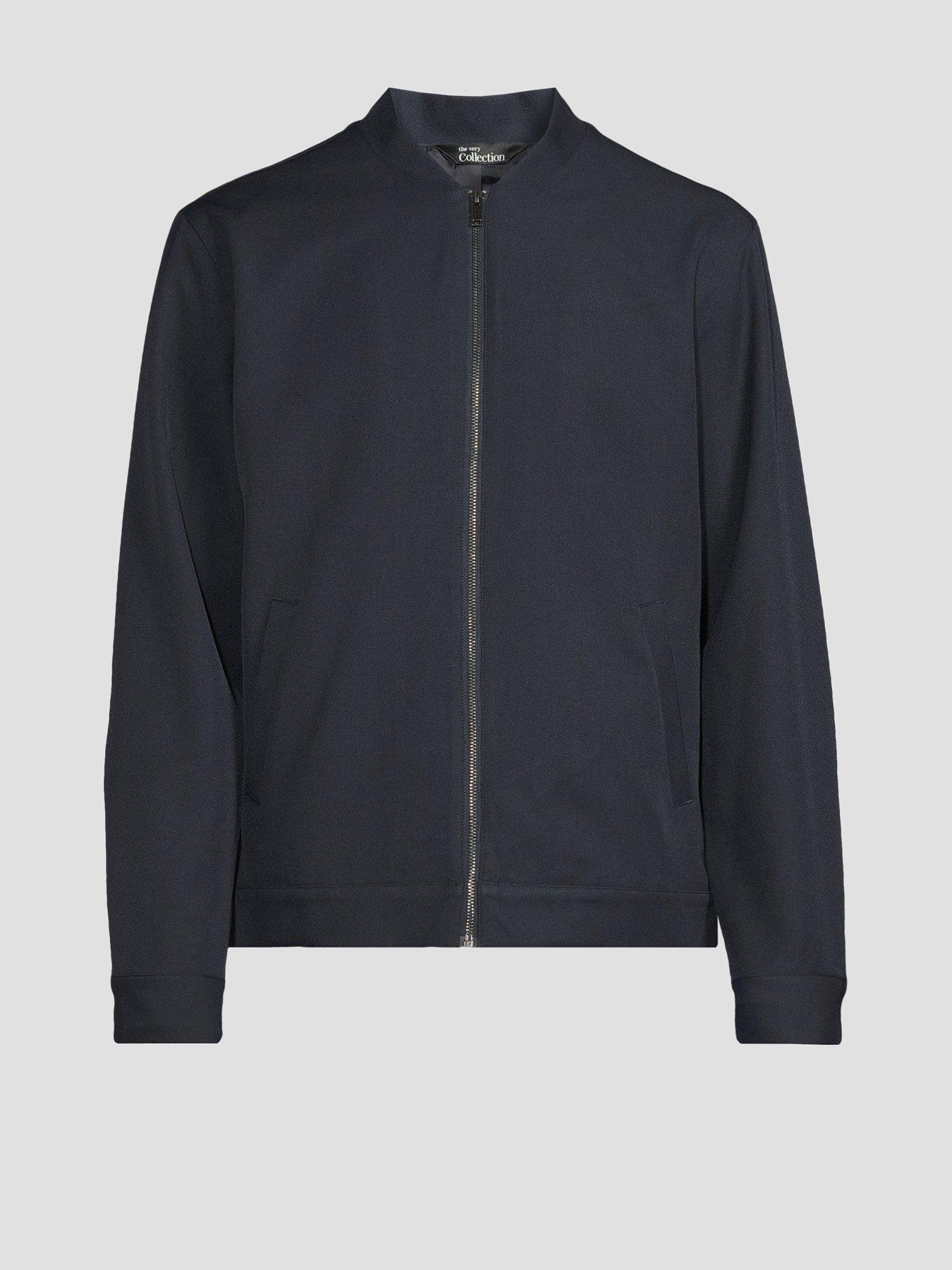 Image 7 of 7 of The Very Collection Smart Bomber Jacket - Navy